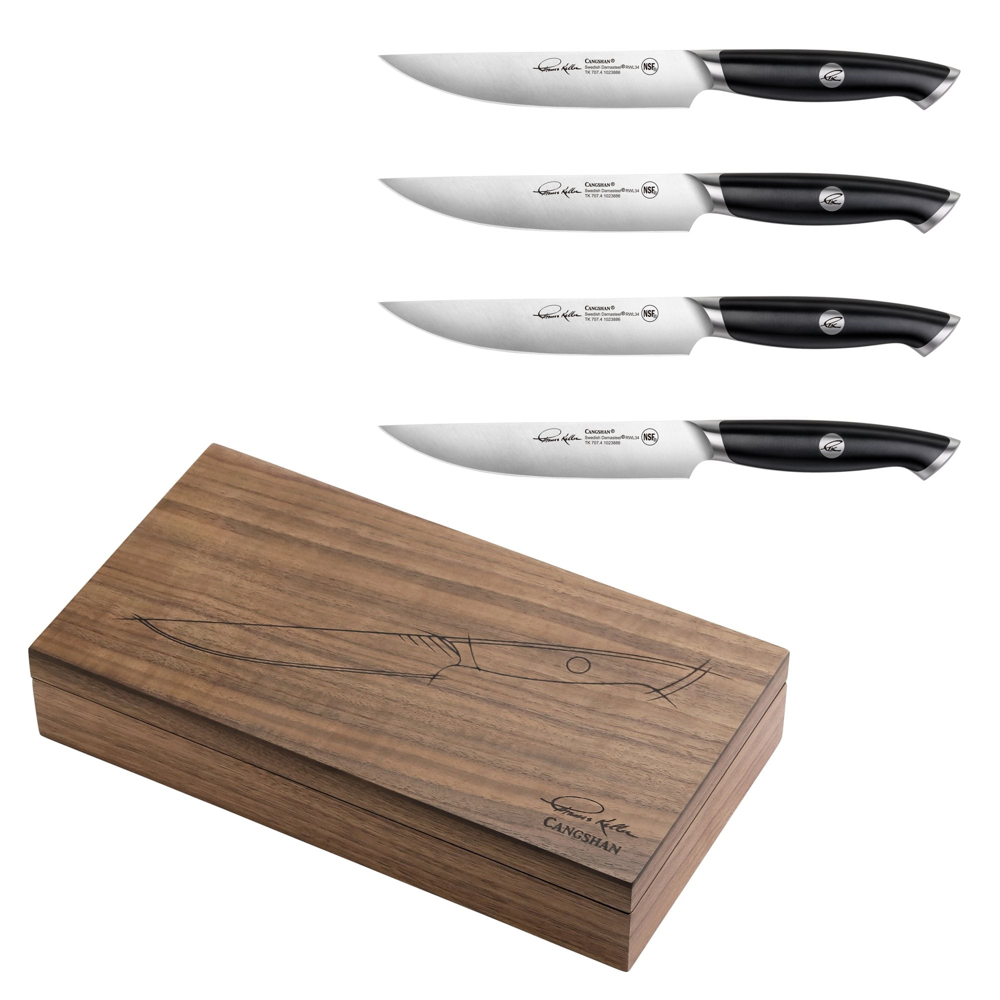 Cangshan 1023893 TKSC 4-Piece 5-Inch Steak Knife Set