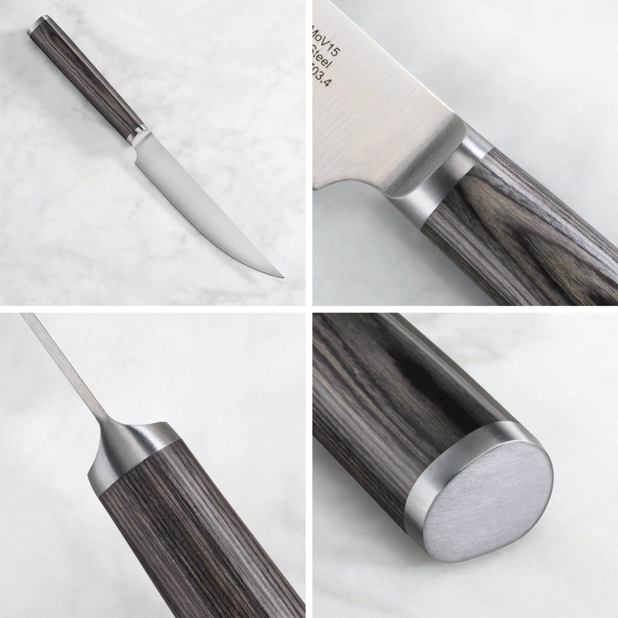 Cangshan 10300535 4-Piece Pakkawood Steak Knife Set with Wood Box