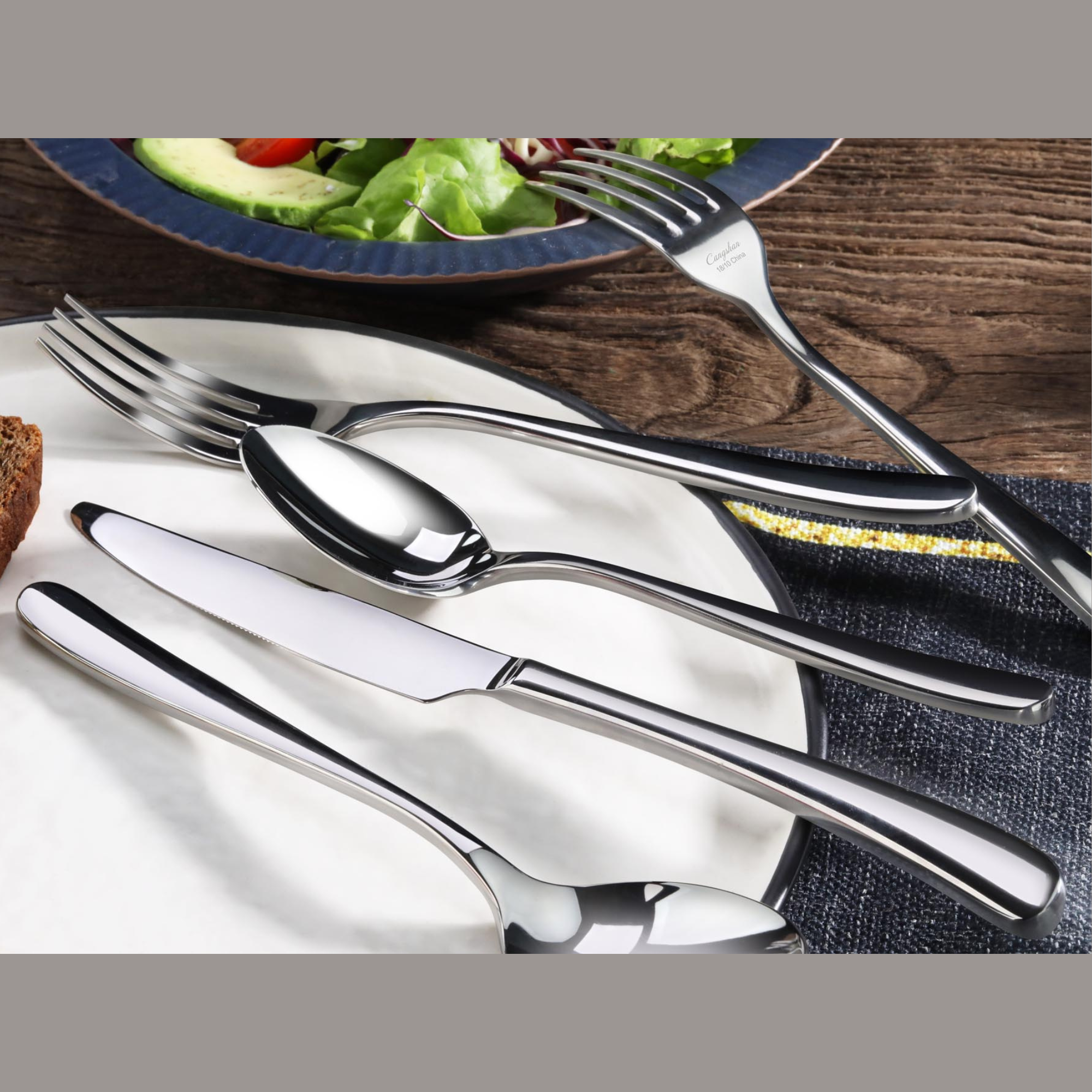 Cangshan 1027037 RAIN II Series 103-Piece Forged Flatware Set