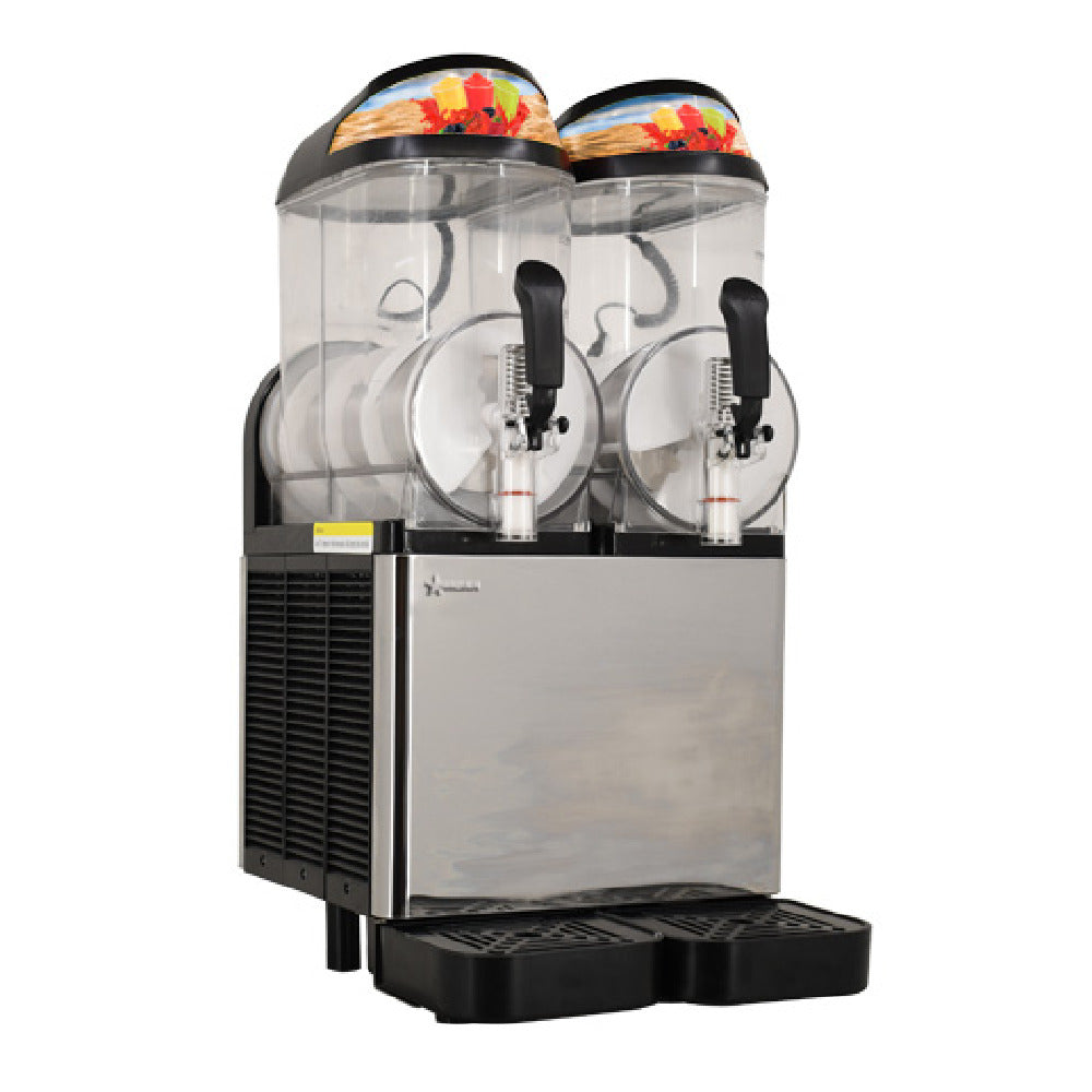 Omcan 47082 15 Inch Countertop Frozen Drink Machine Double Bowls Stainless Steel