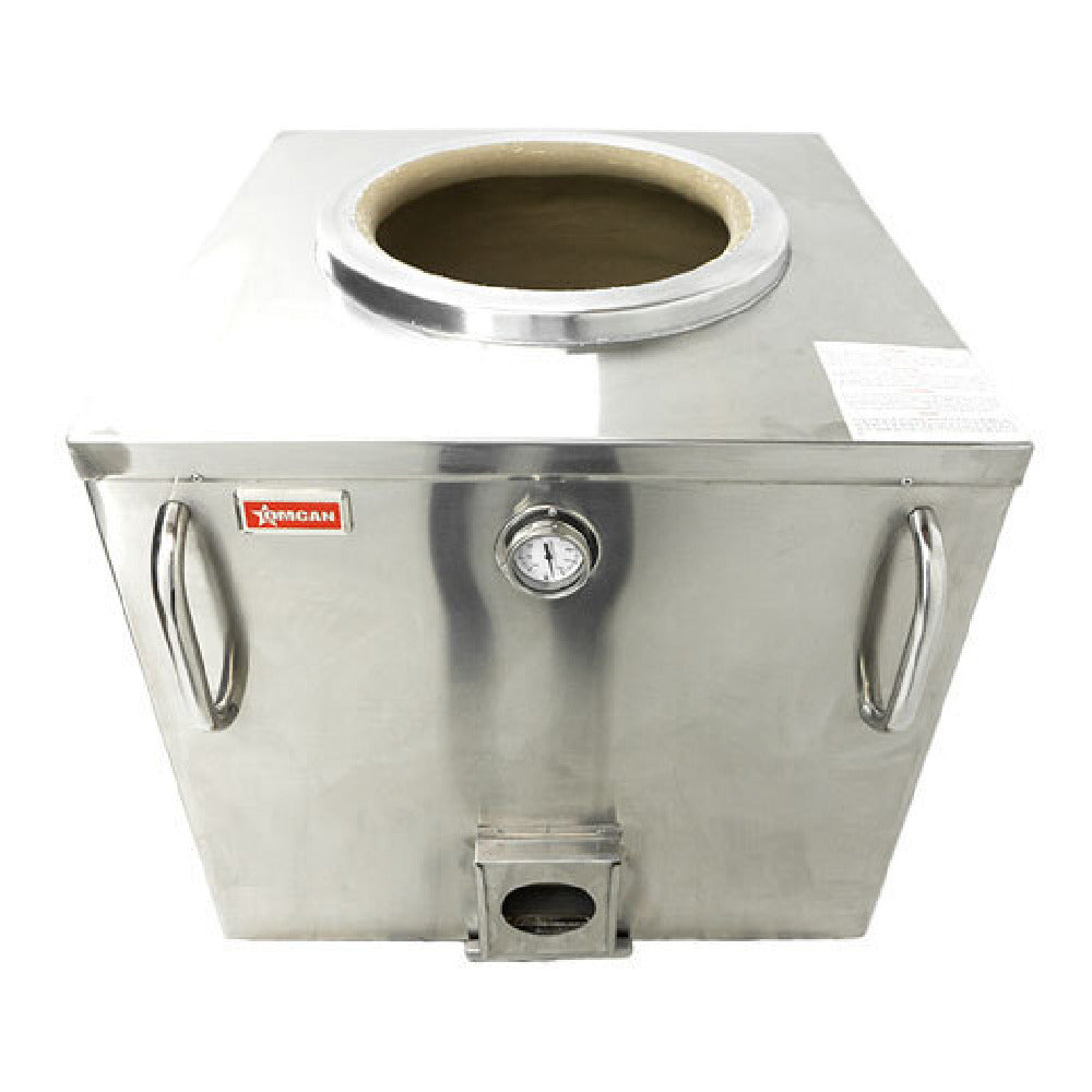 Omcan 47438 24 Inch Charcoal Tandoor Clay Oven Stainless Steel with Skewers