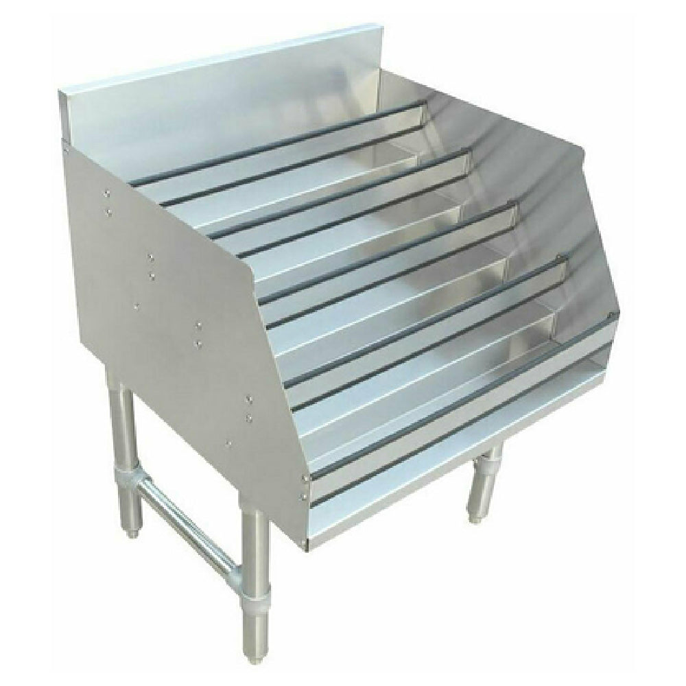 Omcan 43479 24 Inch 5-tiered free standing Liquor Display Rack Stainless Steel