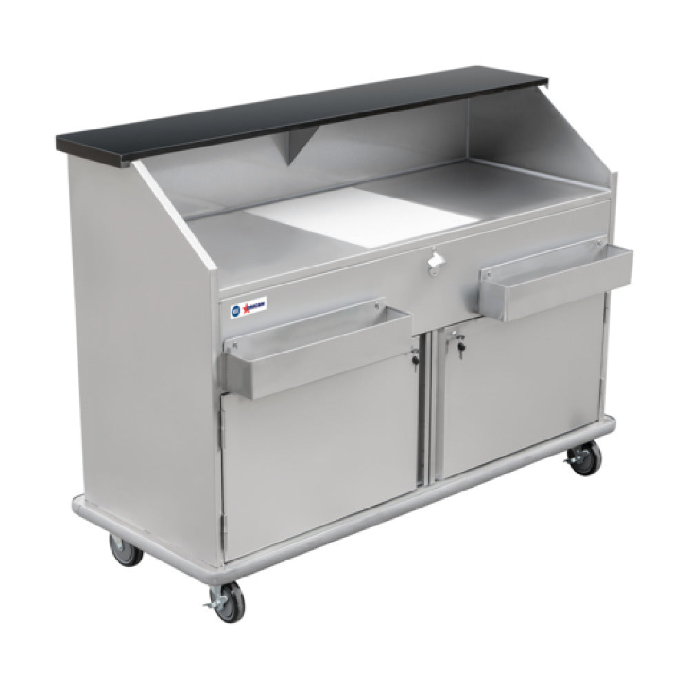 Omcan 48067 61 Inch Portable Bar with Drop-in Ice Bin and Lockable Doors