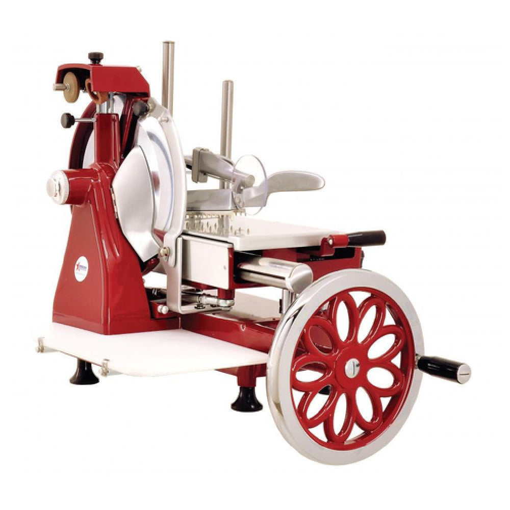 Omcan 26072 10 Inch Diameter Manual Meat Slicer Flower Flywheel with Removable Sharpener