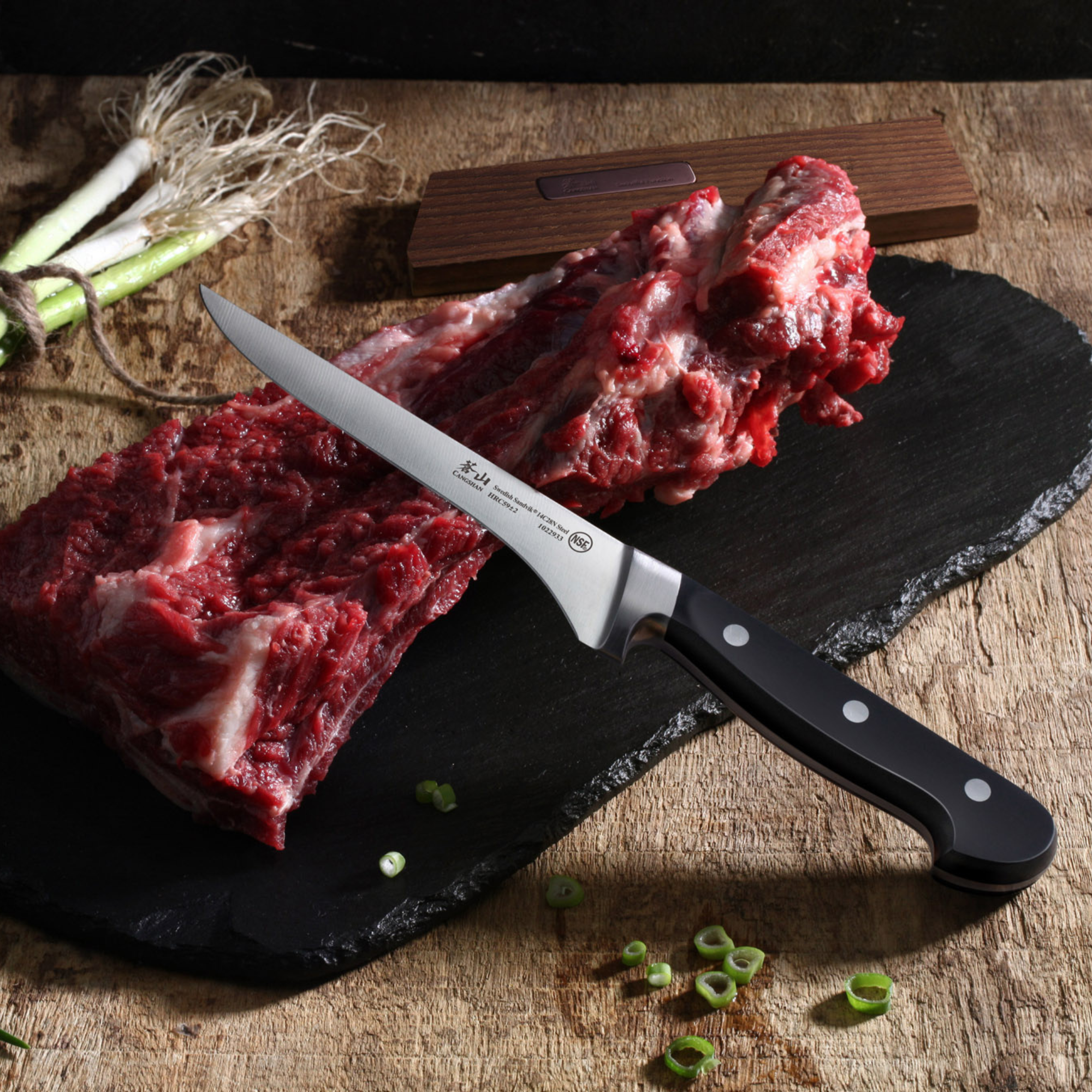 Cangshan 1022940 TV2 Series 6-Inch Boning Knife with Wood Sheath
