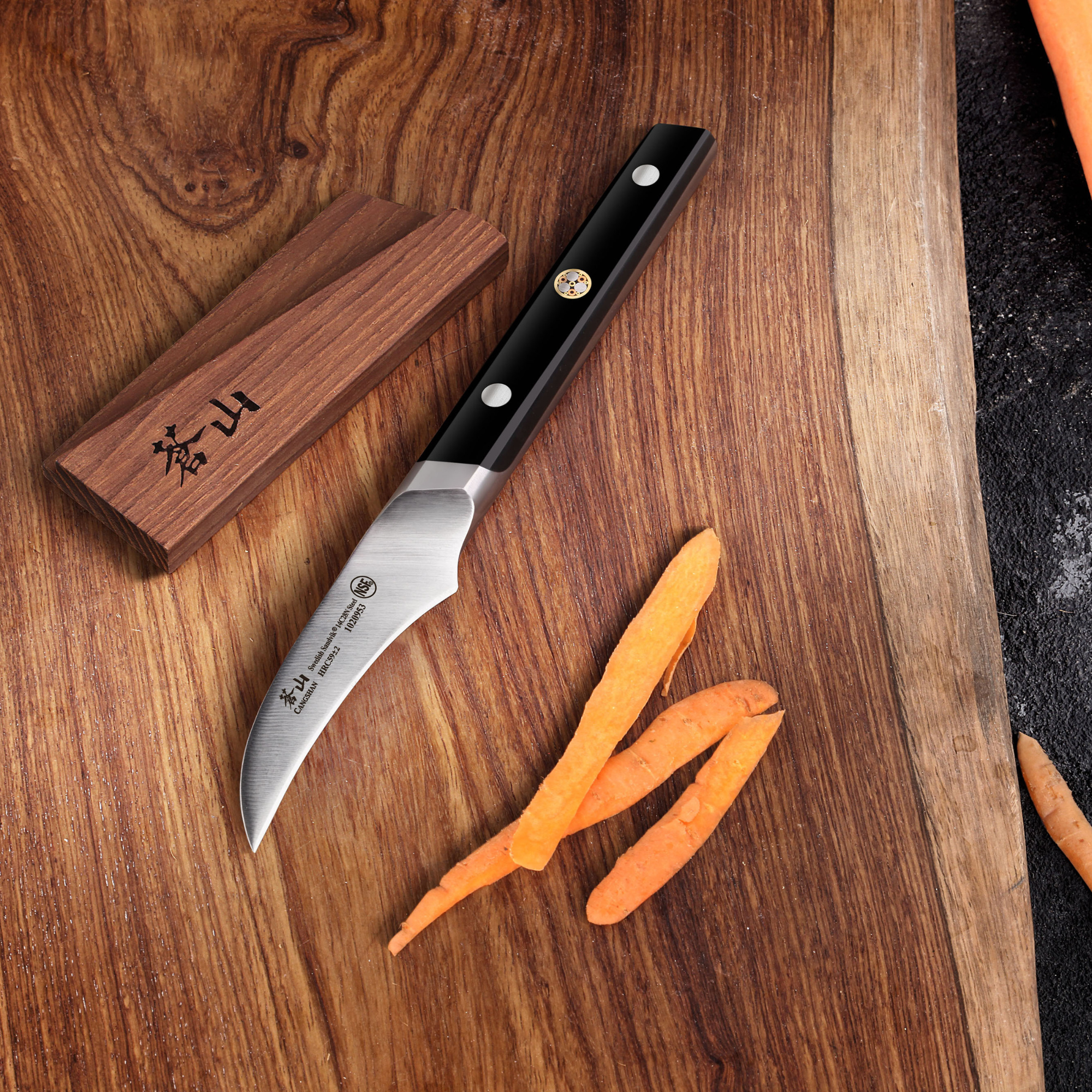 Cangshan 1020960 TC Series 2.75-Inch Peeling Knife with Ash Wood Sheath