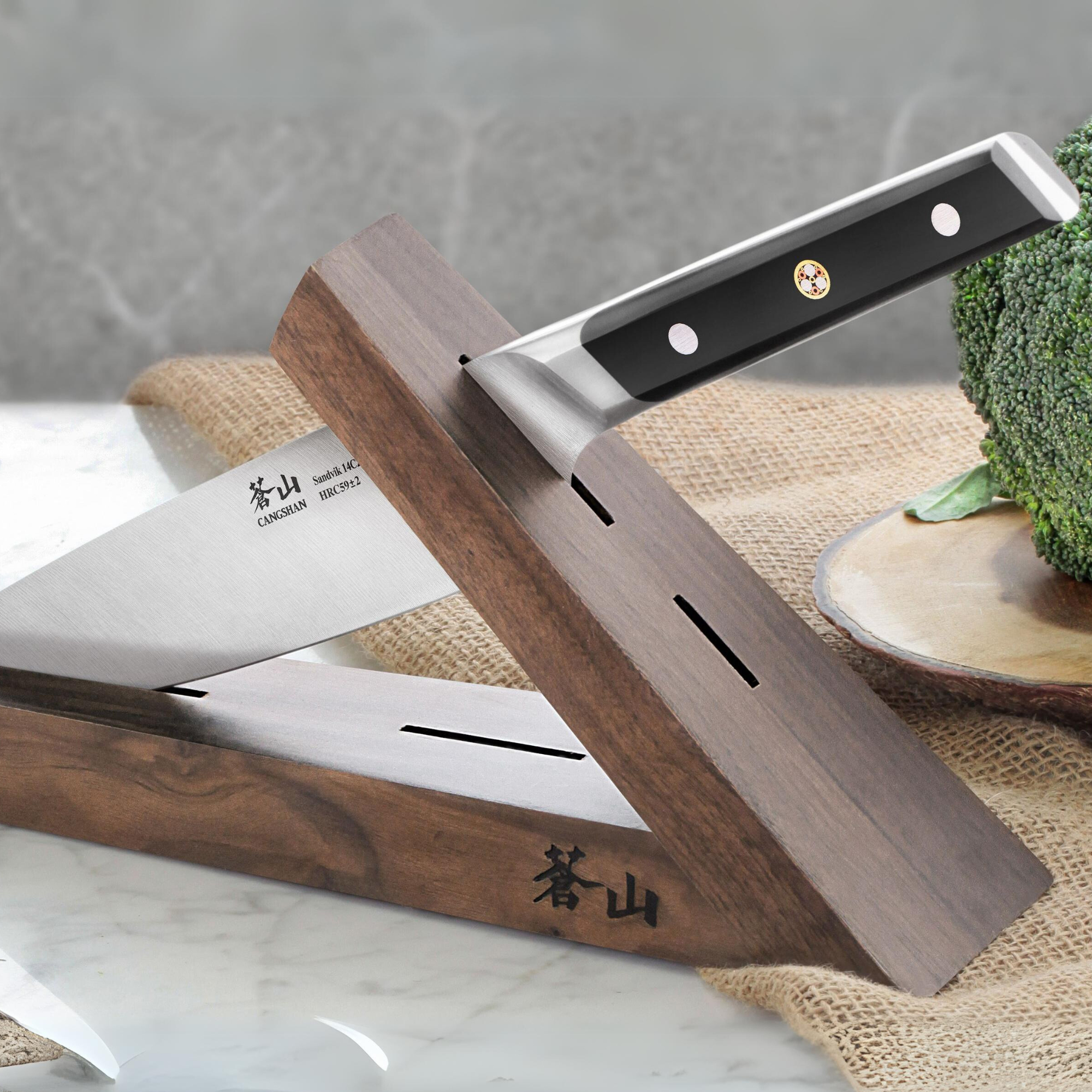 Cangshan 1021387 TAI Triangle Walnut Wood Knife Block - One Slot