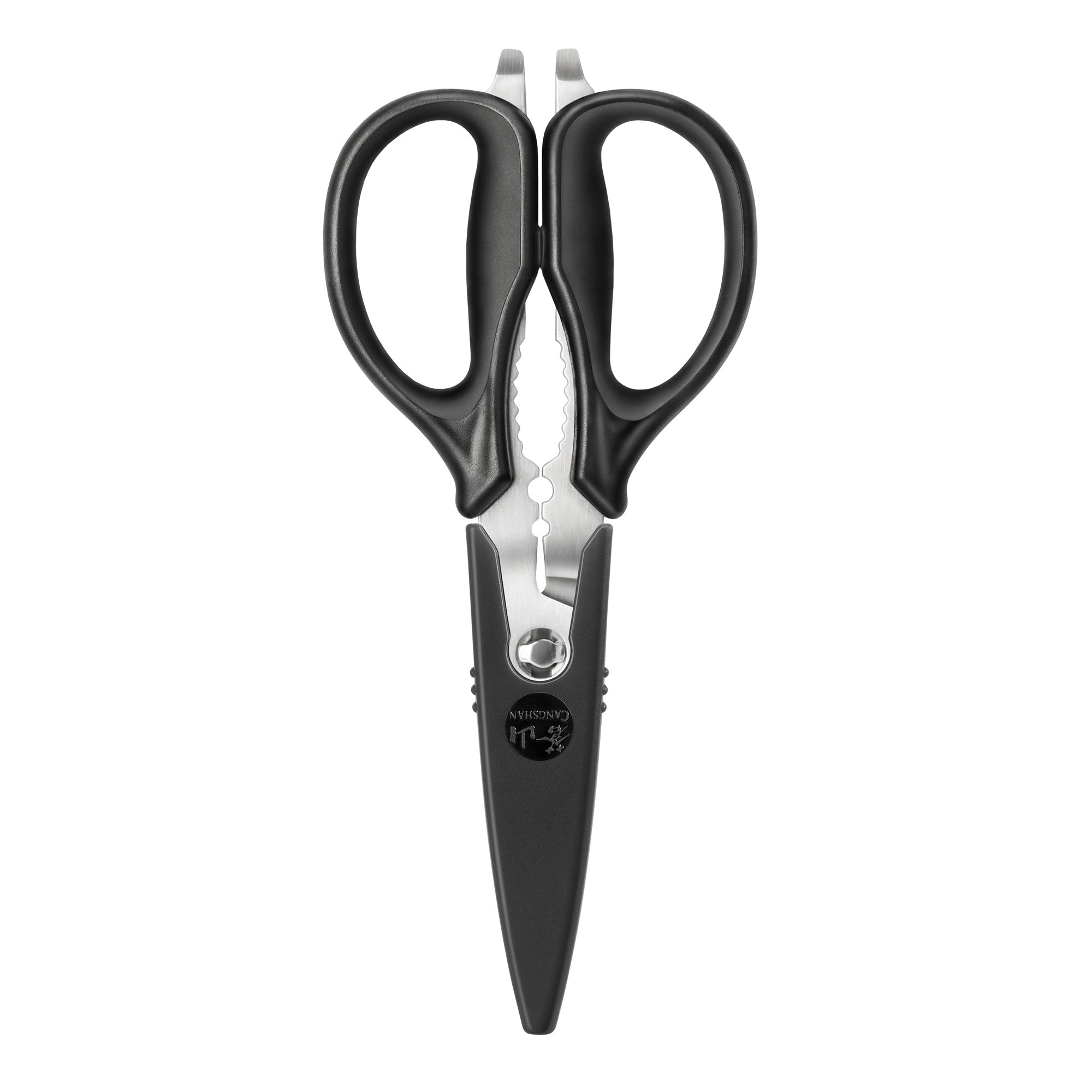 Cangshan 503343 9-Inch Heavy Duty Utility Kitchen Shears with Blade Holder - Black
