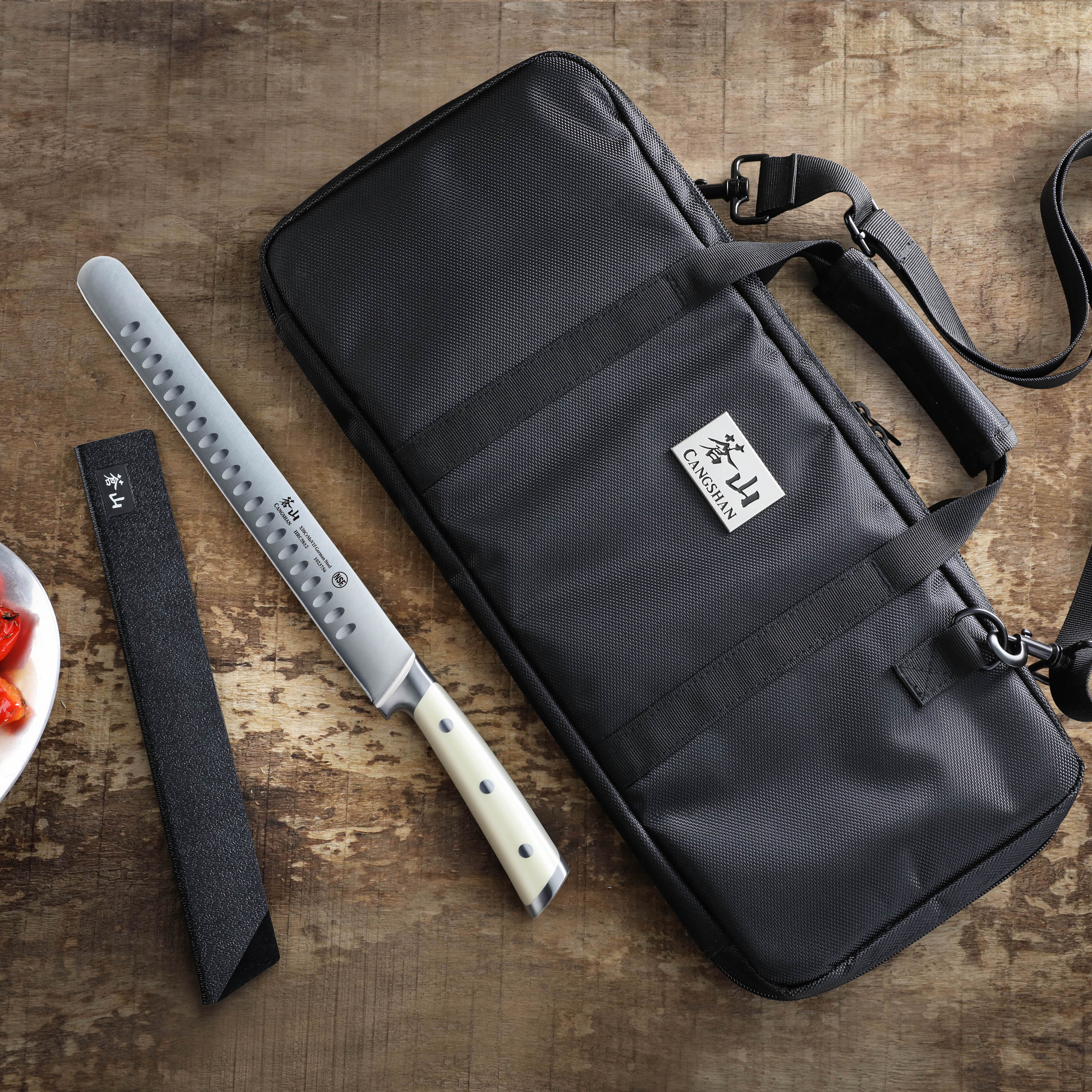 Cangshan 1023770 7-Piece Cut-Resistant Nylon Cutlery Knife Bag with Strap