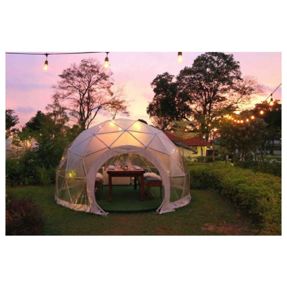 Omcan 46751 4 Meter Diameter Geodesic Steel Frame PVC Cover Patio Dome with Descriptors