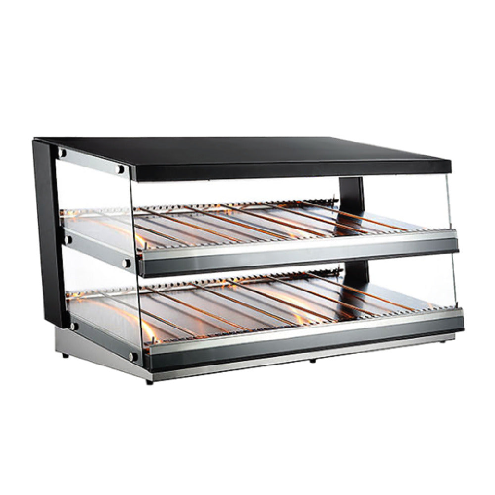 Omcan 47513 49 Inch Heated Pass-Through Station with Two Shelves Stainless Steel