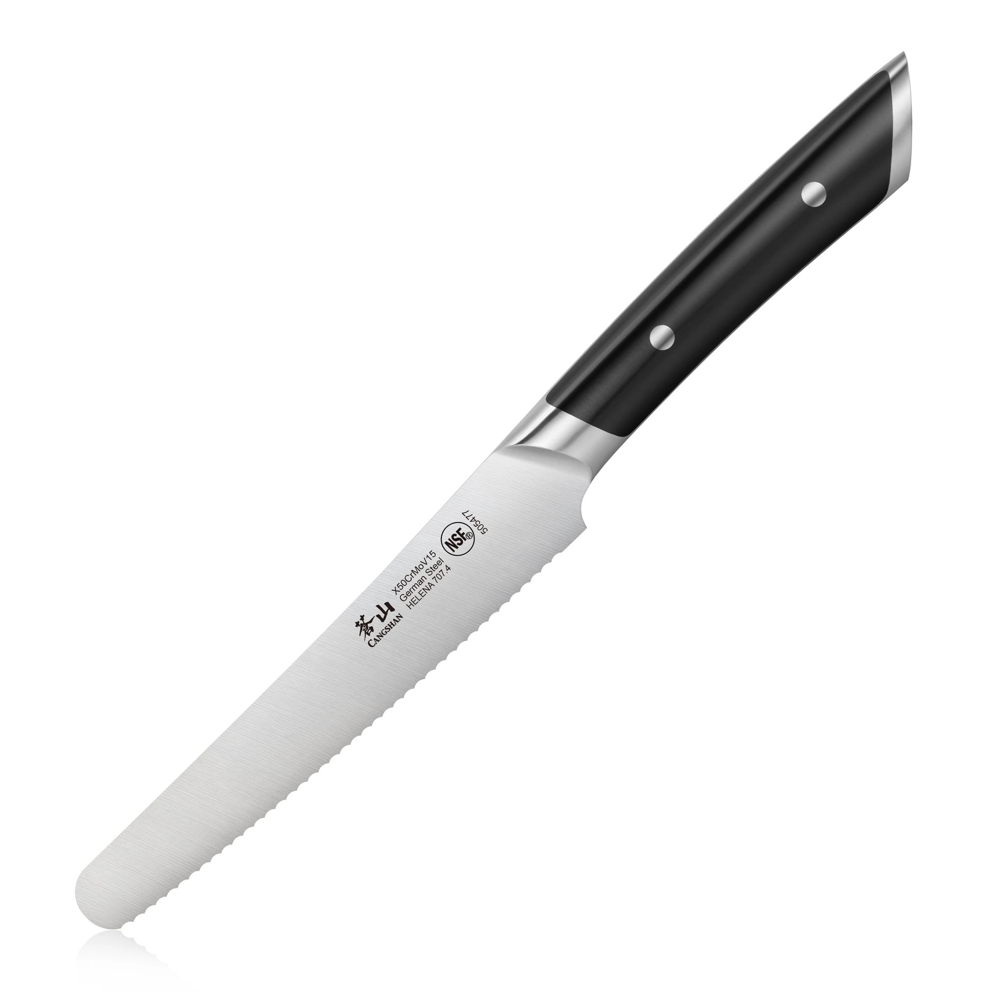Cangshan 10301276 HELENA Series 5-Inch Round-Tip Serrated Utility - Red