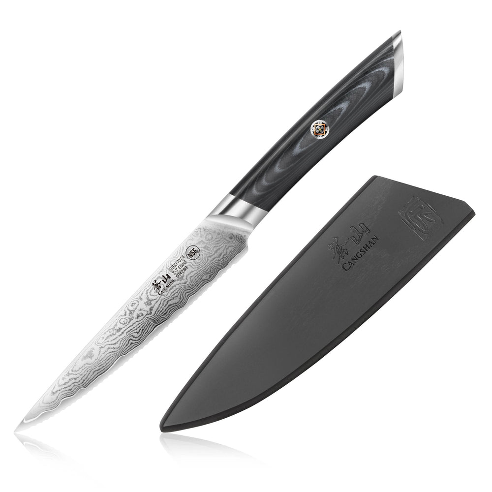 Cangshan 504289 KURO Series 5-Inch Serrated Utility Knife