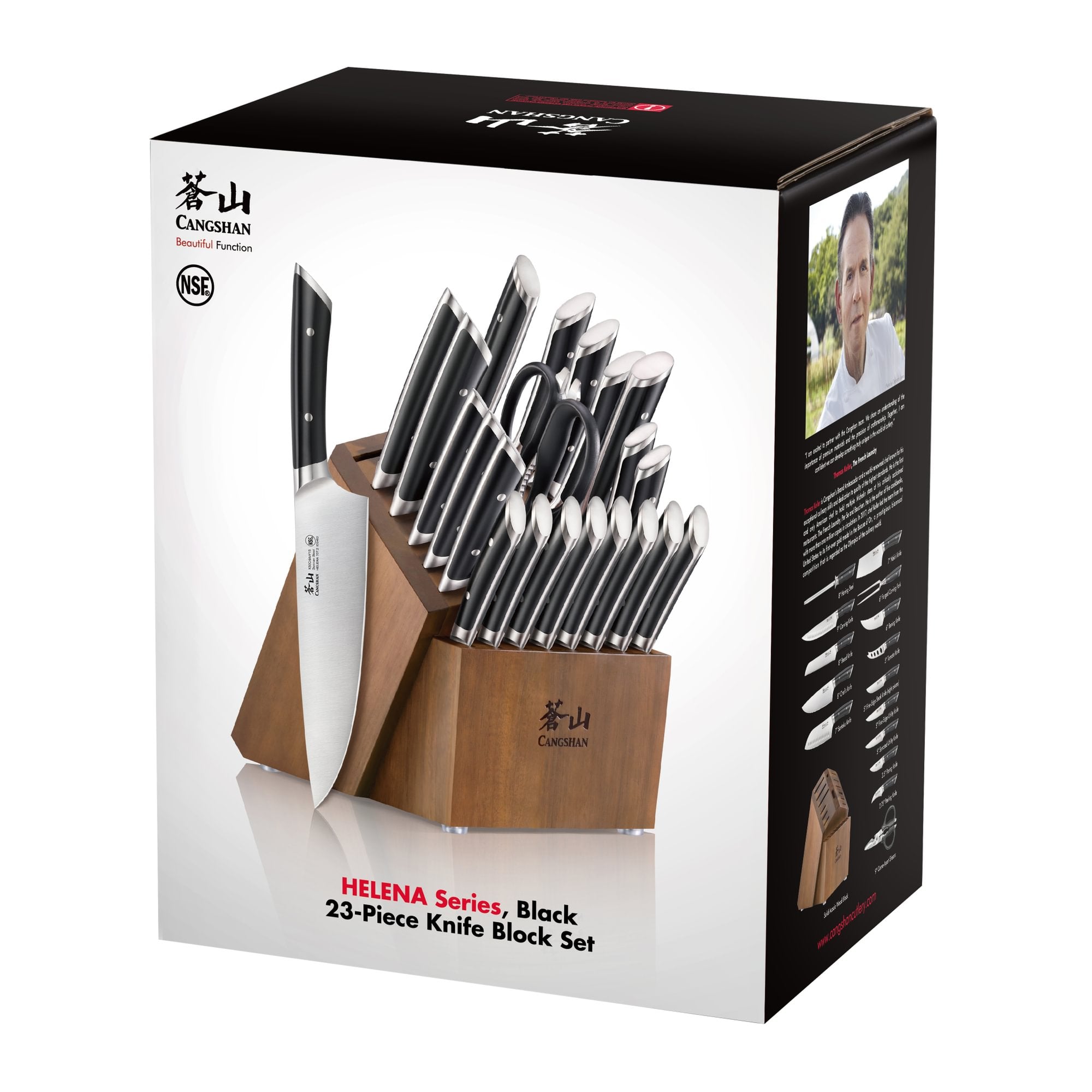 Cangshan 503510 HELENA Series 23-Piece Knife Block Set - White / 23-Piece