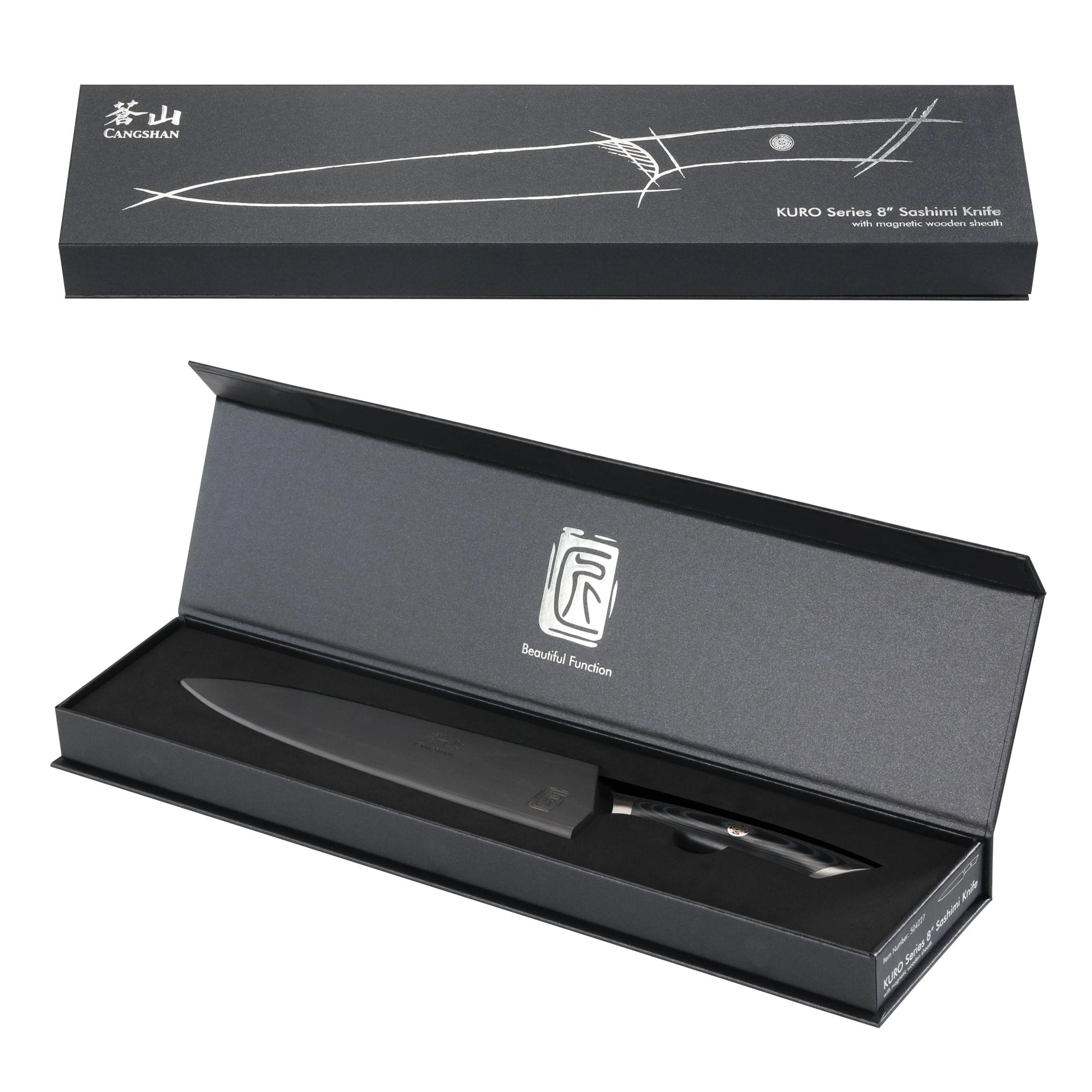 Cangshan 504227 KURO Series 8-Inch Carving and Sashimi Knife