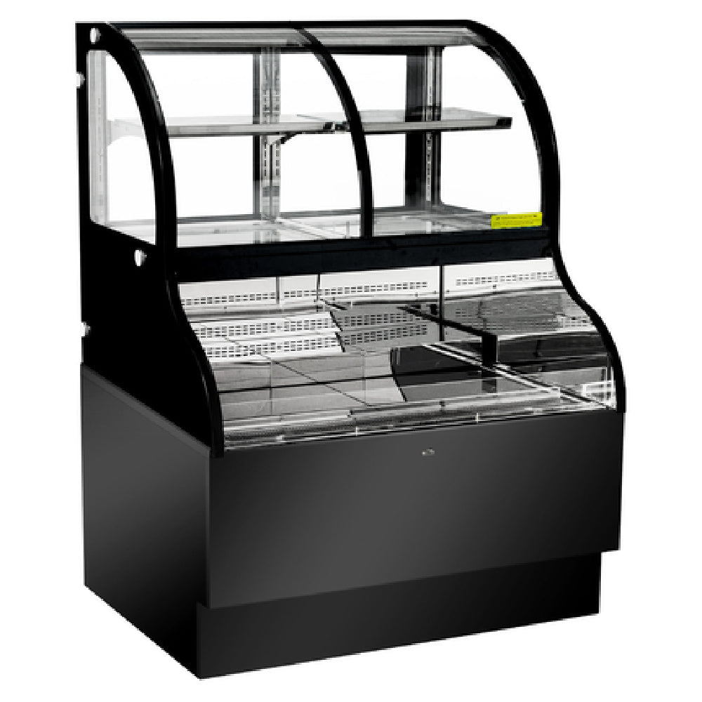 Omcan 43550 48 Inch Dual Service Open Display Case Floor Model Stainless Steel