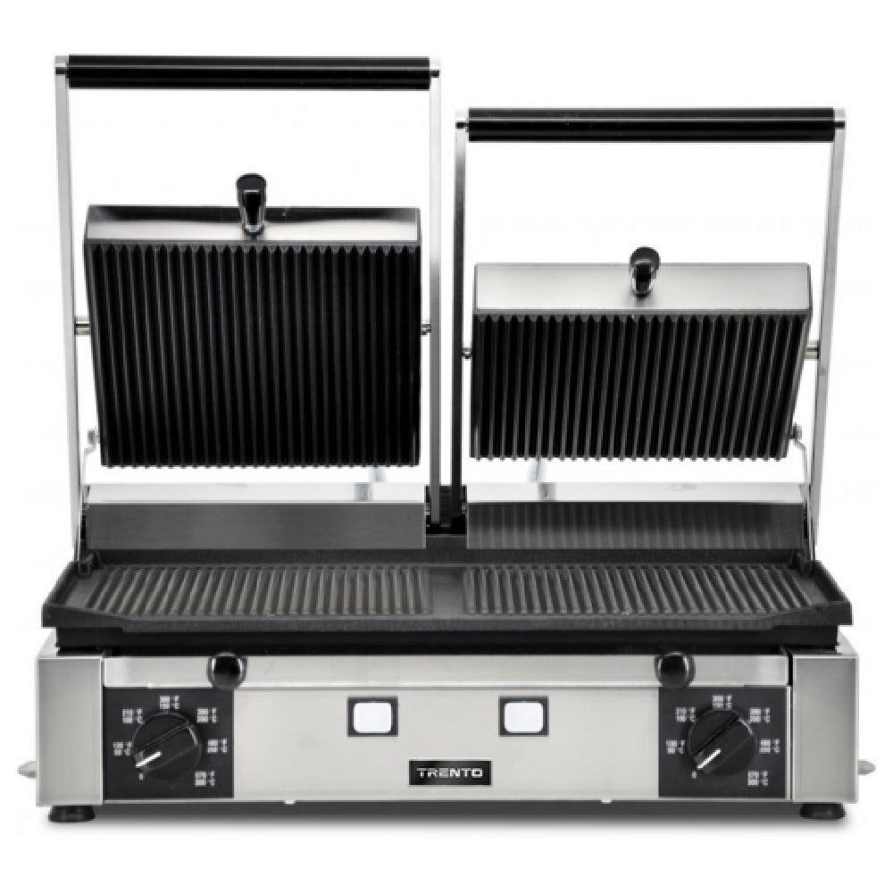 Omcan 11378 20.25 Inch Double Sandwich Grill with Cast Iron Plates