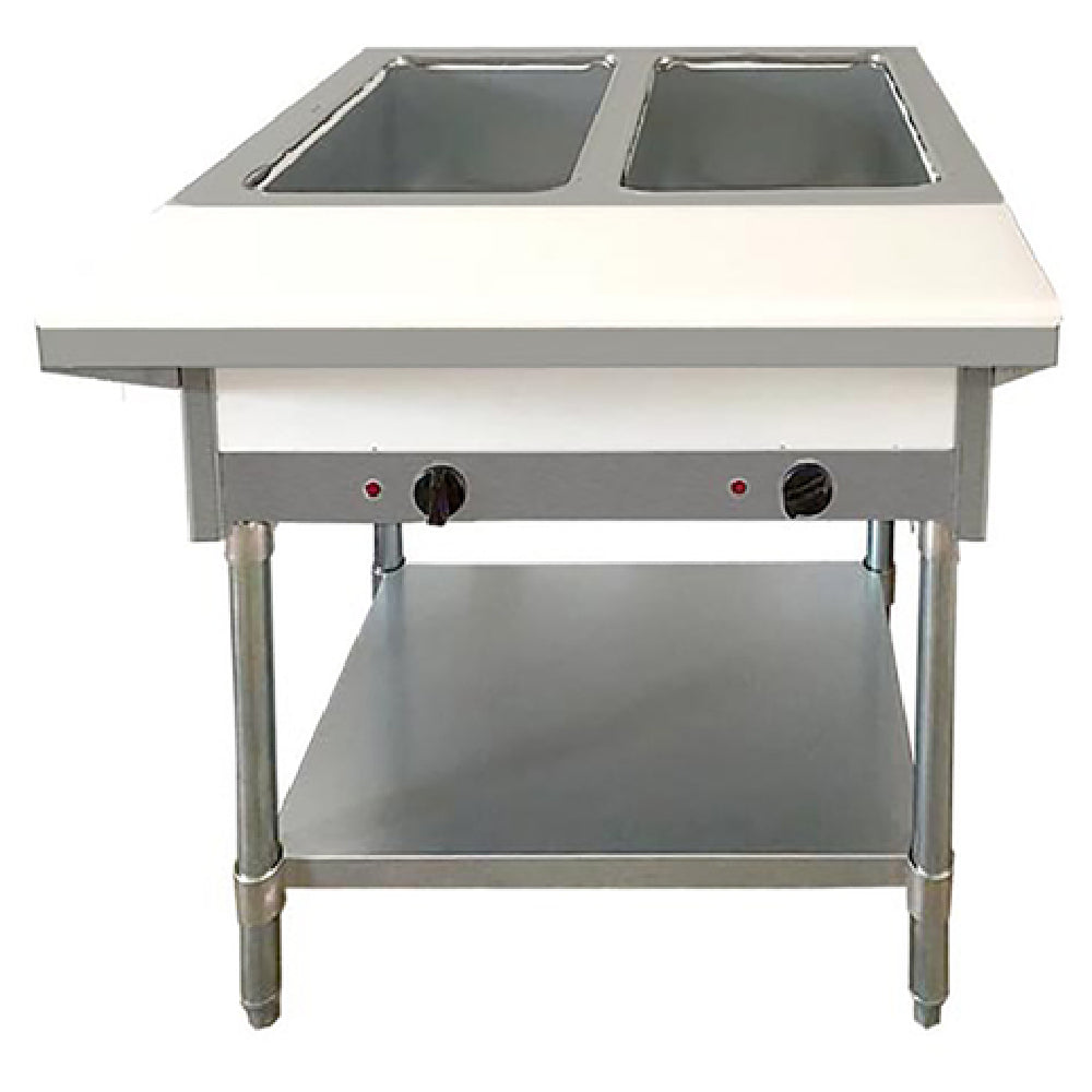 Omcan 46646 30 Inch Electric Open Well Steam Table with Under-shelf Stainless Steel