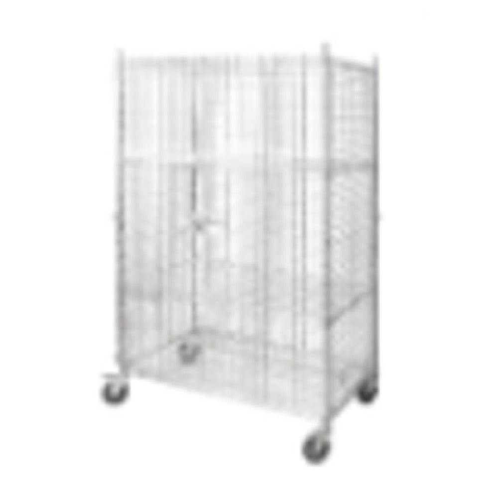 Omcan 48431 60 Inch Mobile Security Cage Panels with Chrome Finish Steel