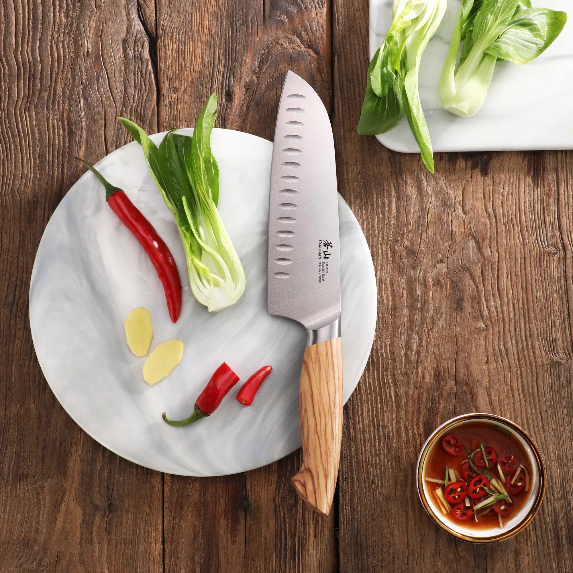 Cangshan 501608 OLIV Series 7-Inch Santoku Knife