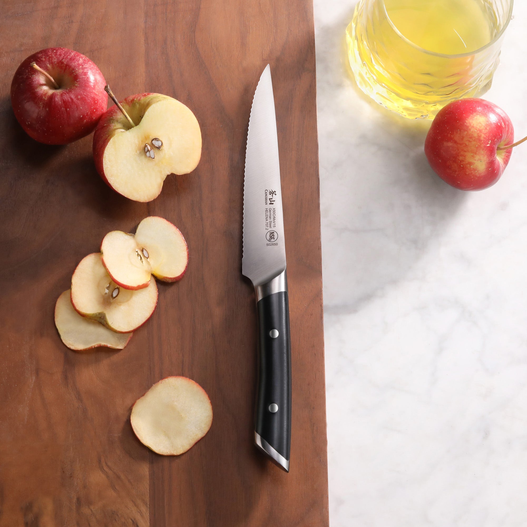 Cangshan 502285 HELENA Series 5-Inch Serrated Utility Knife - White
