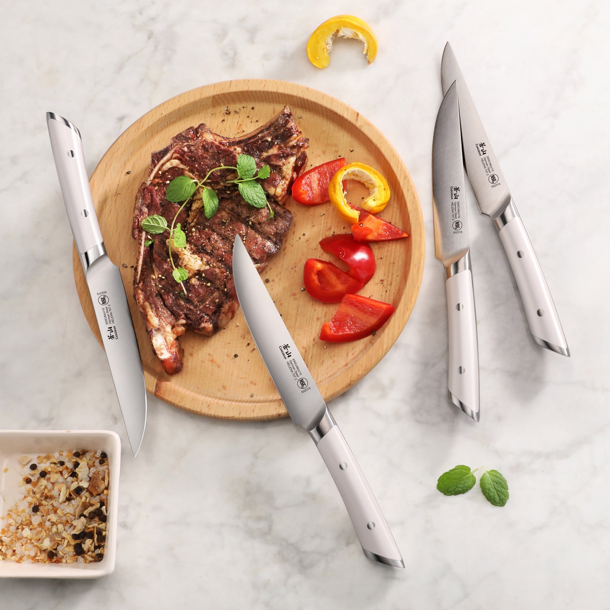 Cangshan 503176 HELENA Series 4-Piece Steak Knife Set - Black