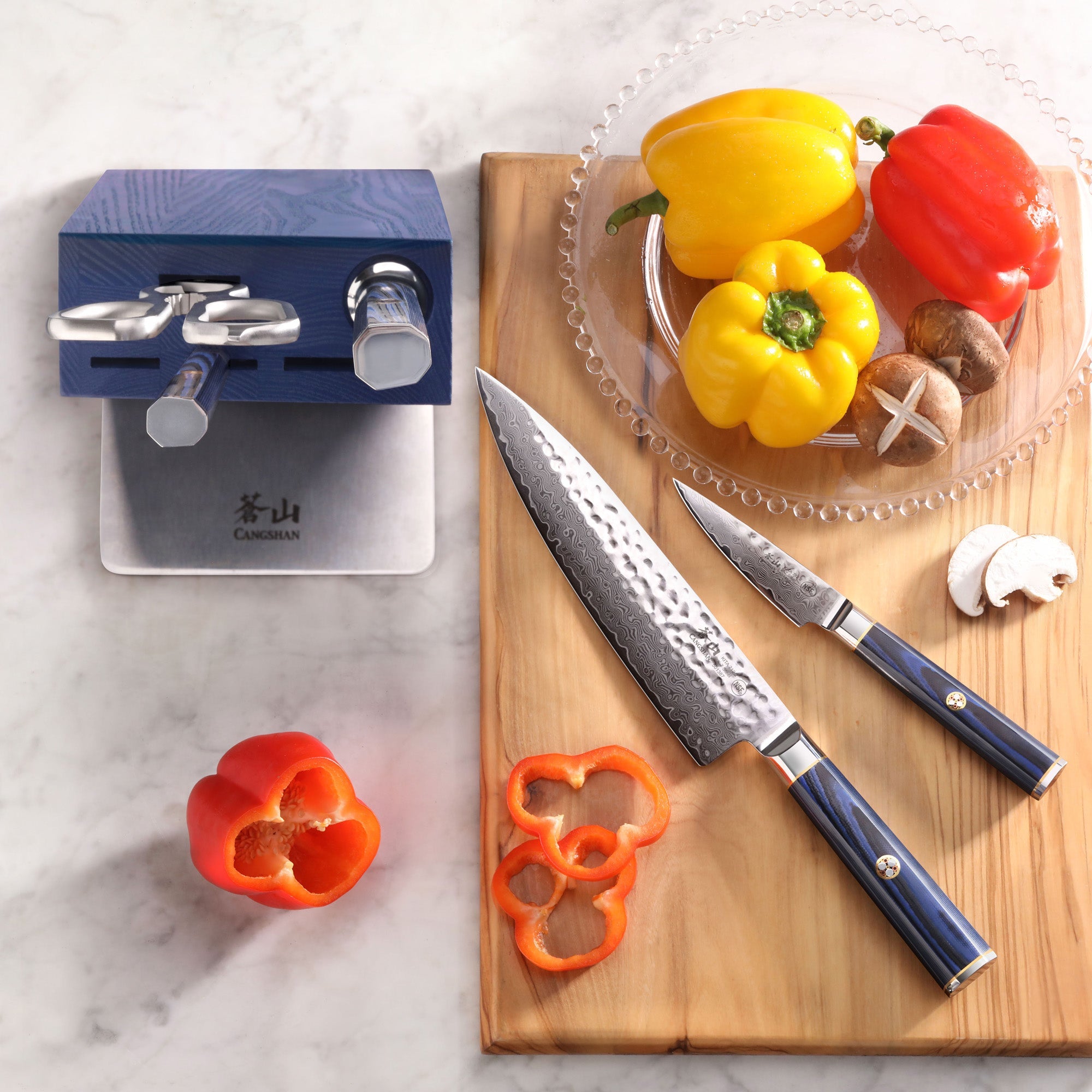Cangshan 501783 KITA Series 6-Piece Knife Block Set - Blue Block