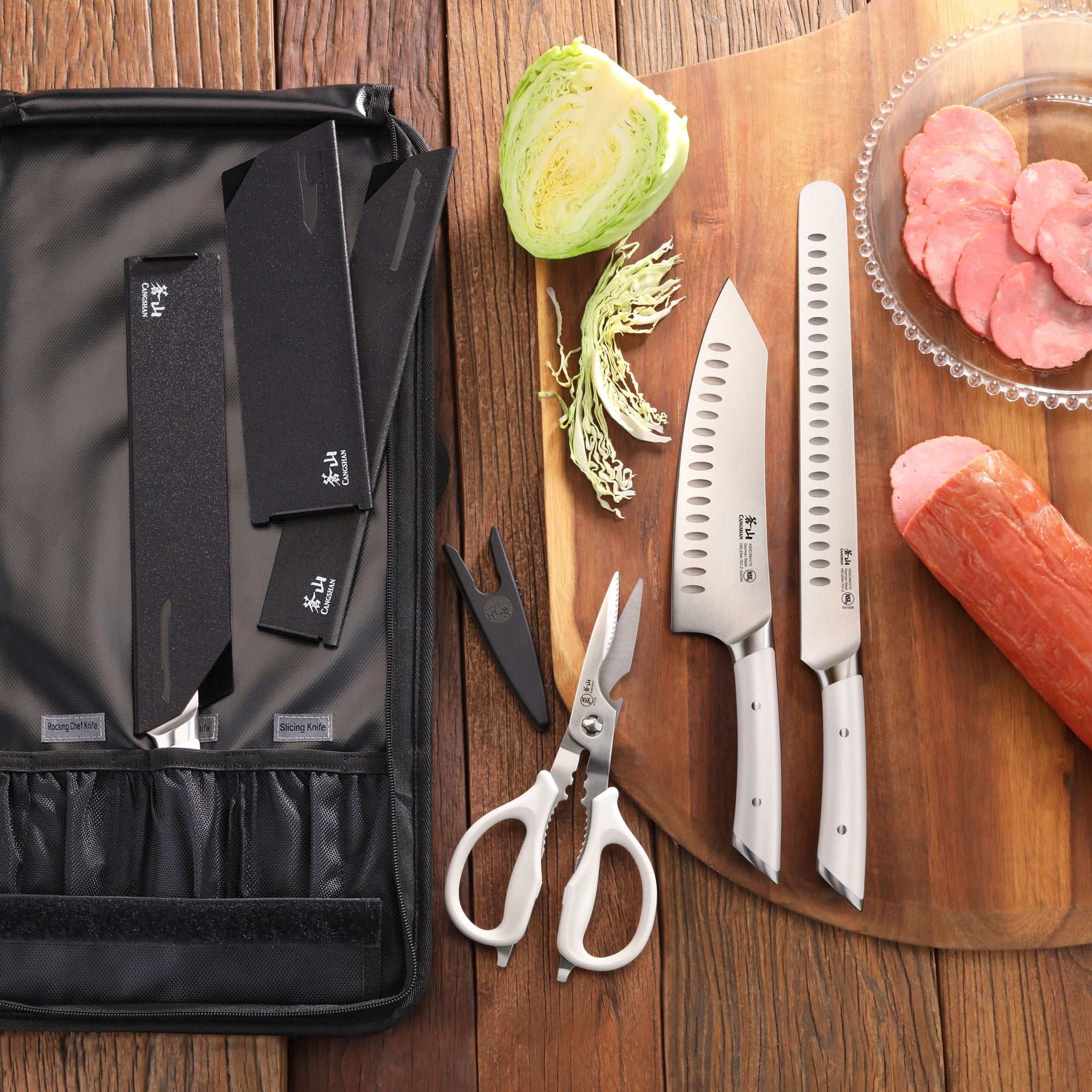 Cangshan 503435 HELENA Series 9-Piece BBQ Knife Set - White