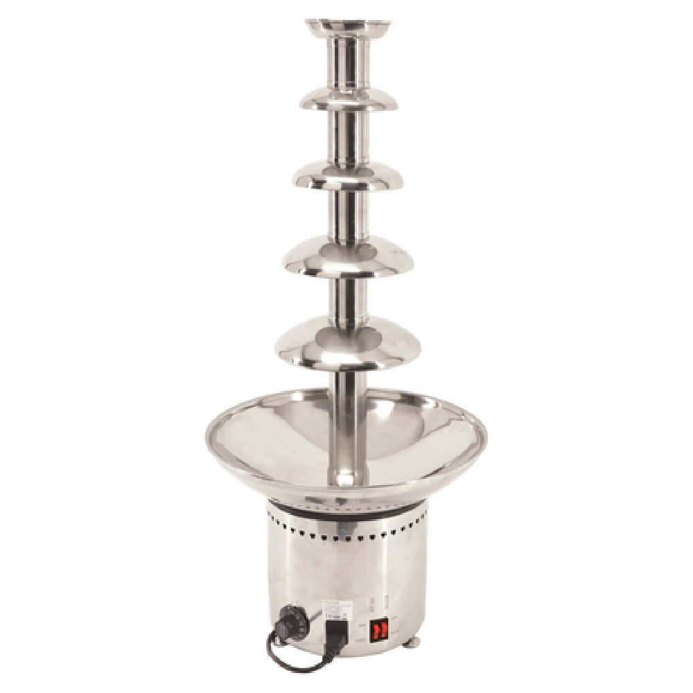 Omcan 40381 11 Lbs Chocolate Fountain 5-tier Polished Stainless Steel