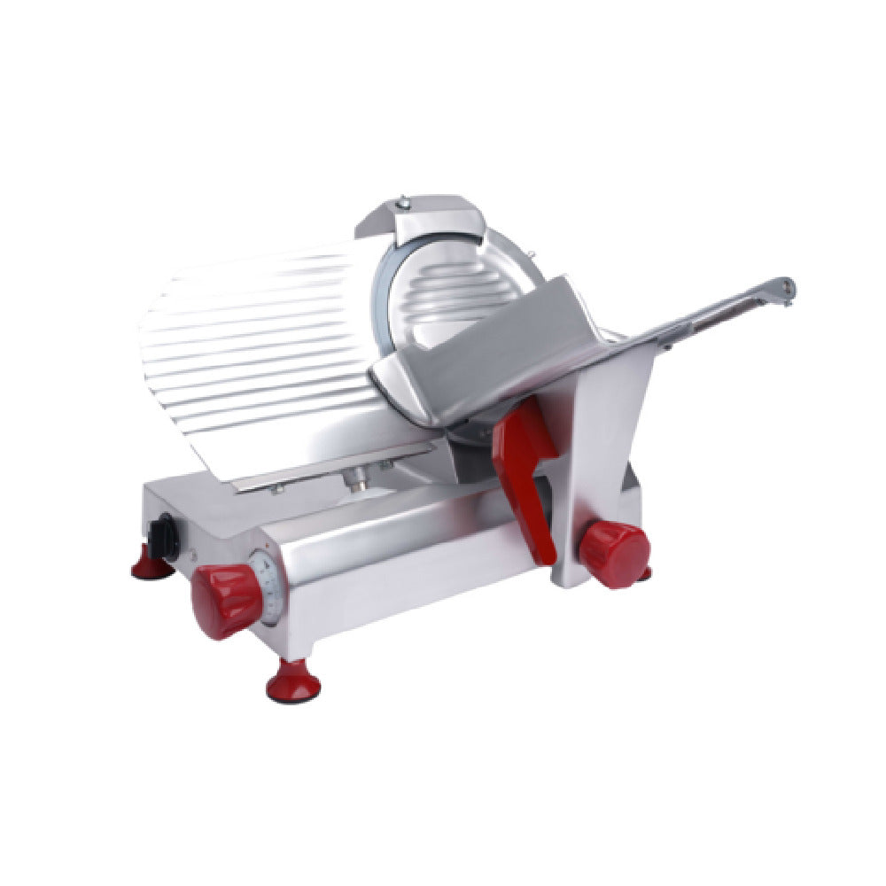 Omcan 13621 19 Inch Manual 10 Inch Carbon Steel Blade Electric Food Slicer