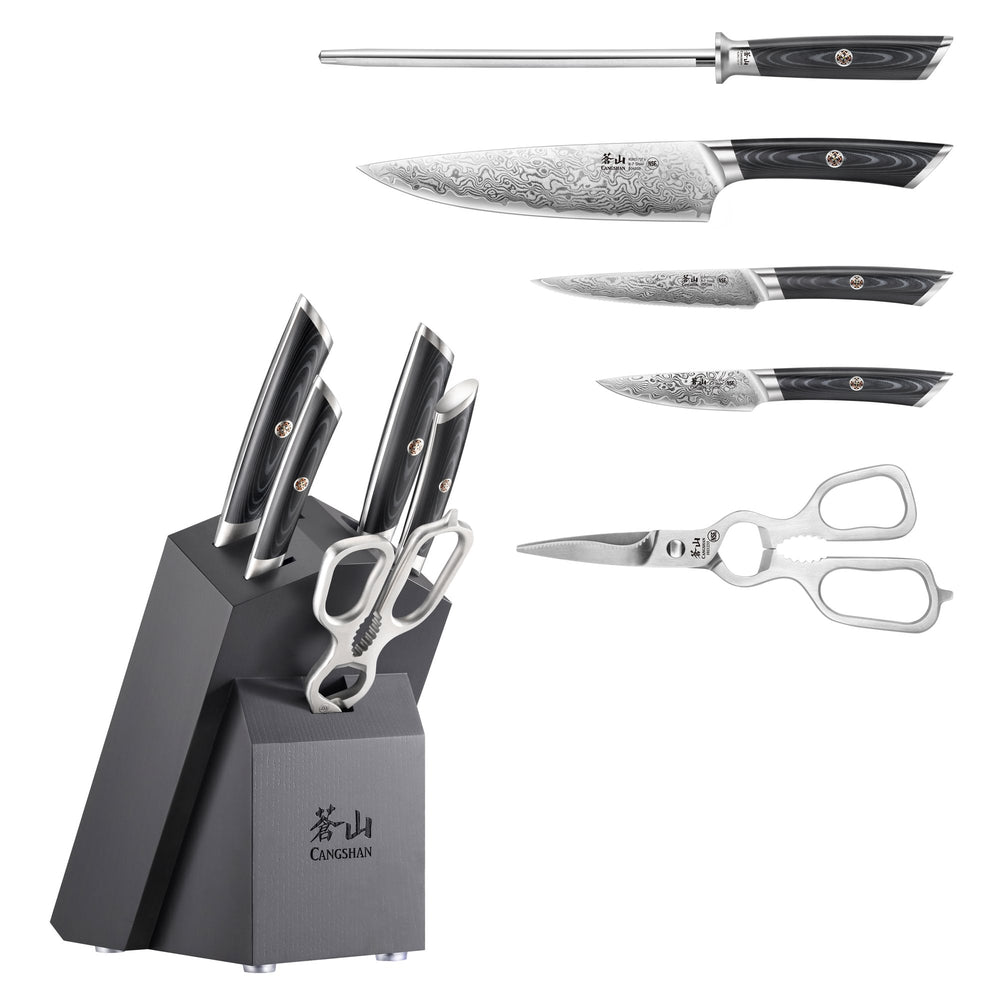 Cangshan 504333 KURO Series 6-Piece Knife Block Set