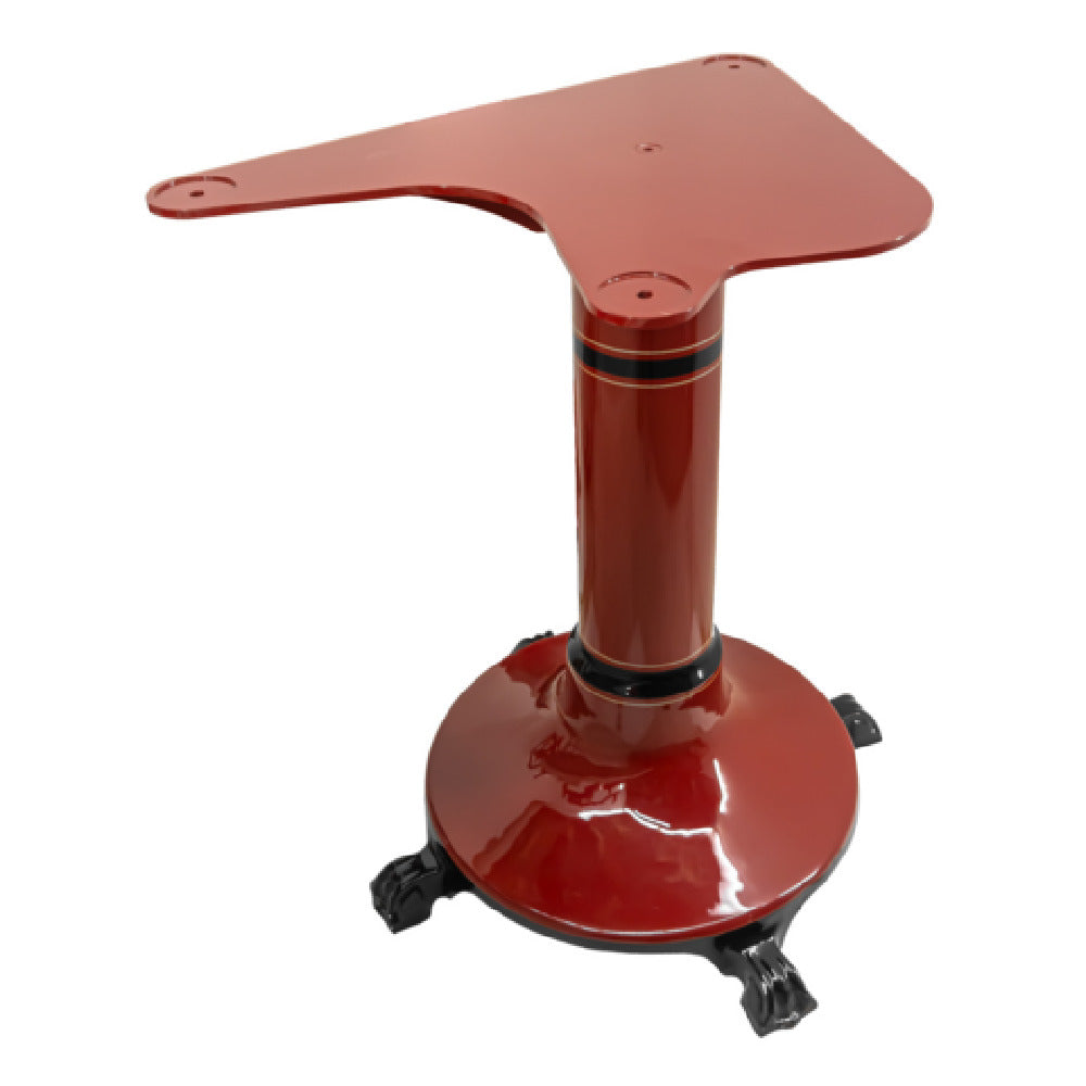 Omcan 46134 24 Inch Pedestal Stand for Mixer Slicer Cast Iron and Steel Casters