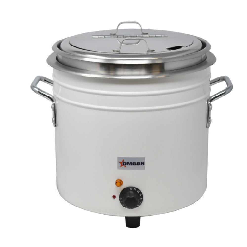 Omcan 46708 Electric 11 Quart Retro Stock Pot Kettle with Ceramic Exterior