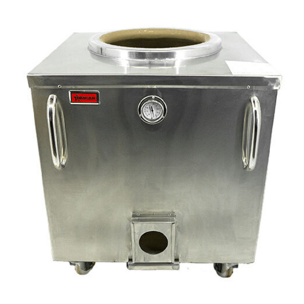 Omcan 47442 34 Inch Handcrafted Clay Tandoor Charcoal Oven with Skewers