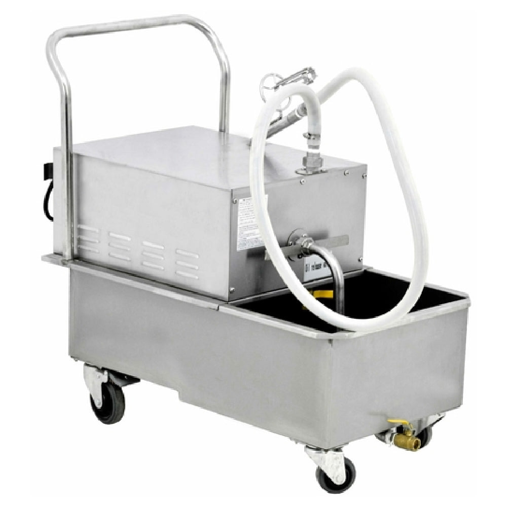 Omcan 44481 17 Inch Oil Filtering Machine Mobile Stainless Steel 66 Lb Fat Capacity