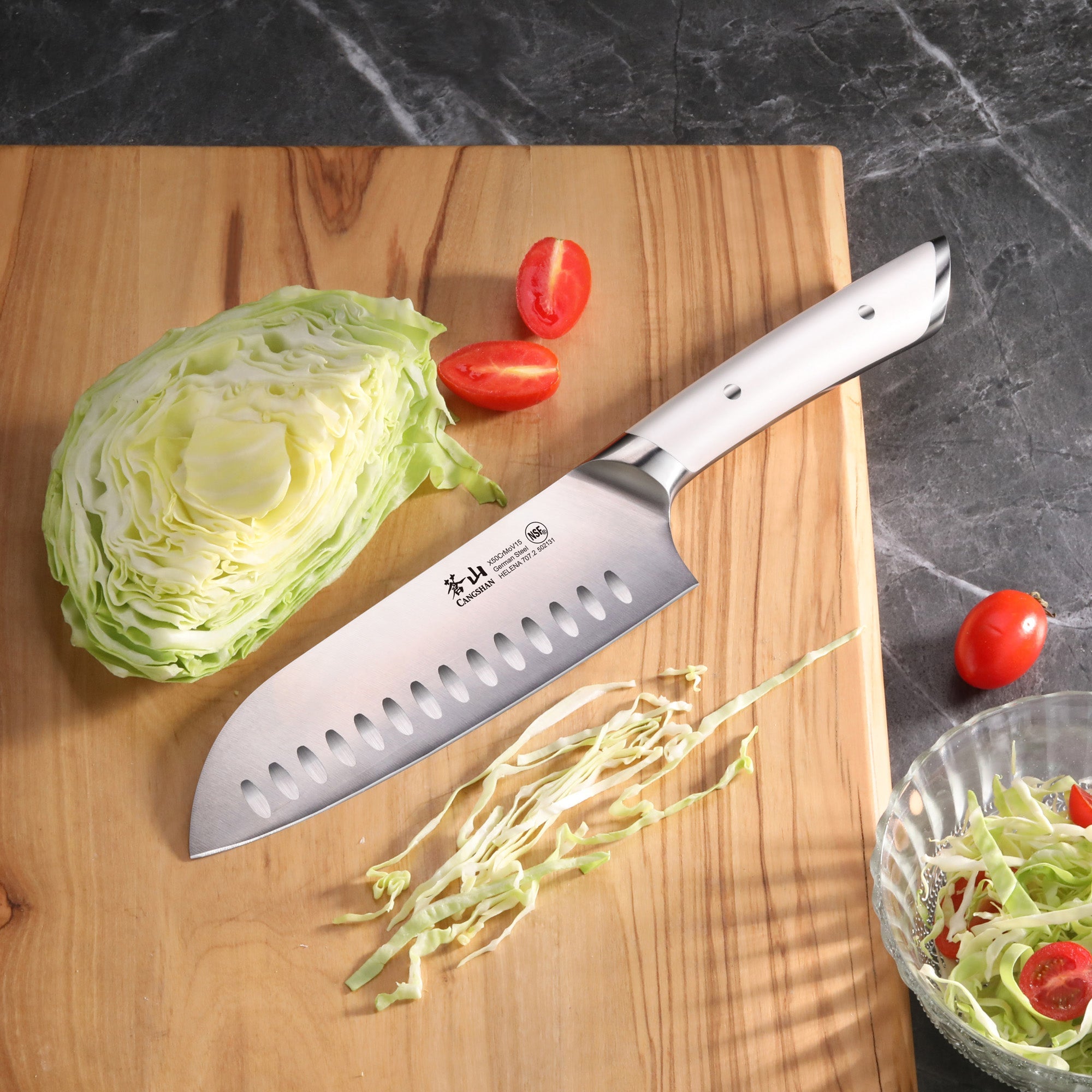 Cangshan 502506 HELENA Series 7-Inch Santoku Knife - Black