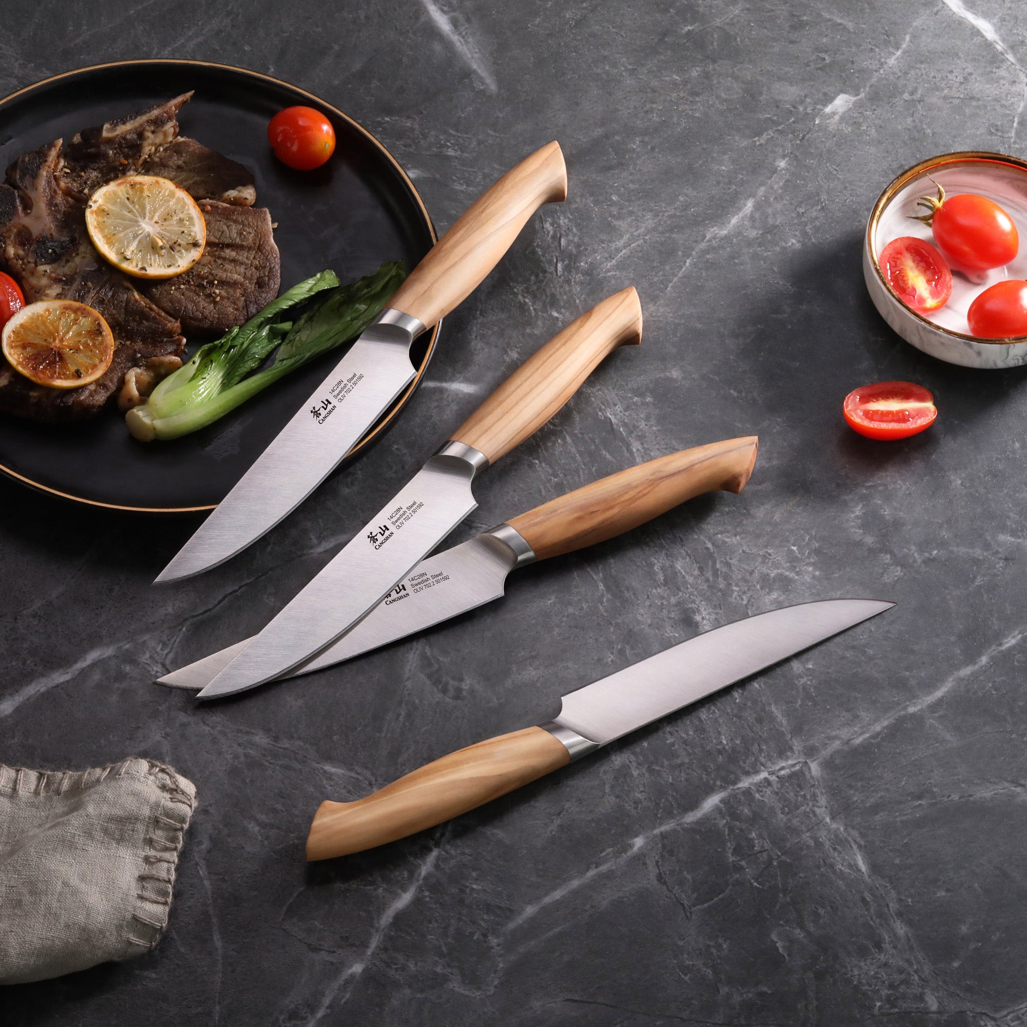 Cangshan 501653 OLIV Series 4-Piece Steak Knife Set