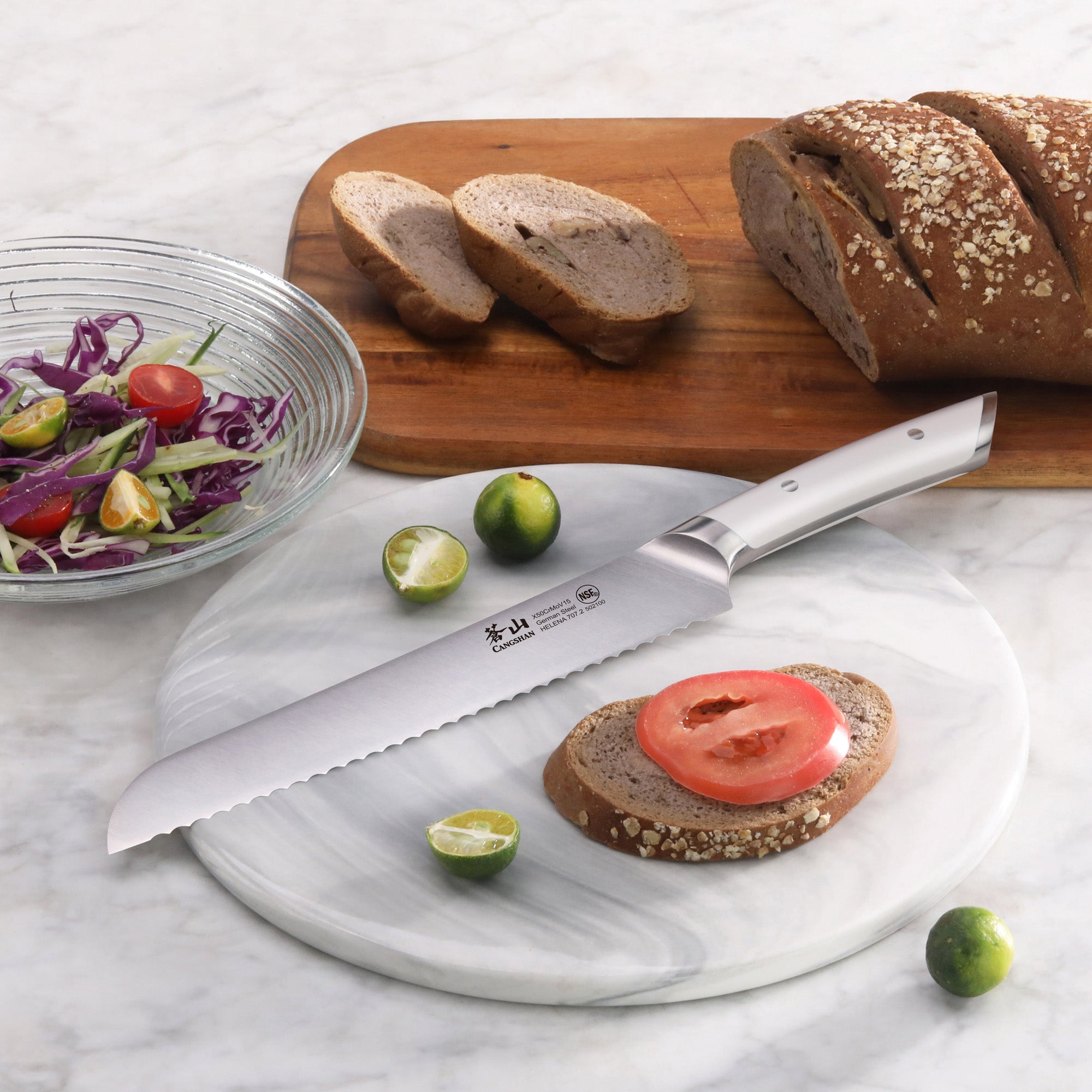 Cangshan 502476 HELENA Series 8-Inch Bread Knife - Black