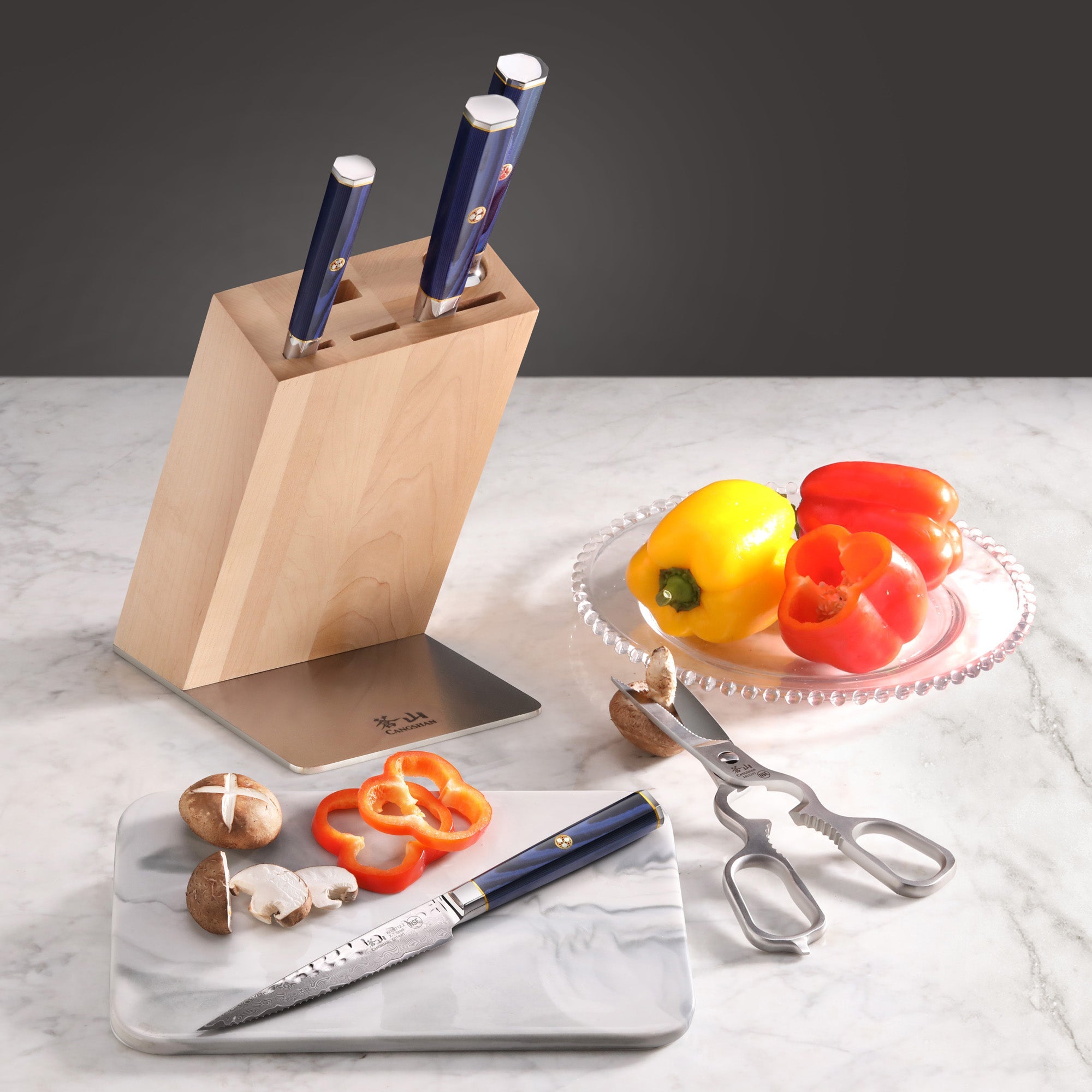 Cangshan 501783 KITA Series 6-Piece Knife Block Set - Blue Block