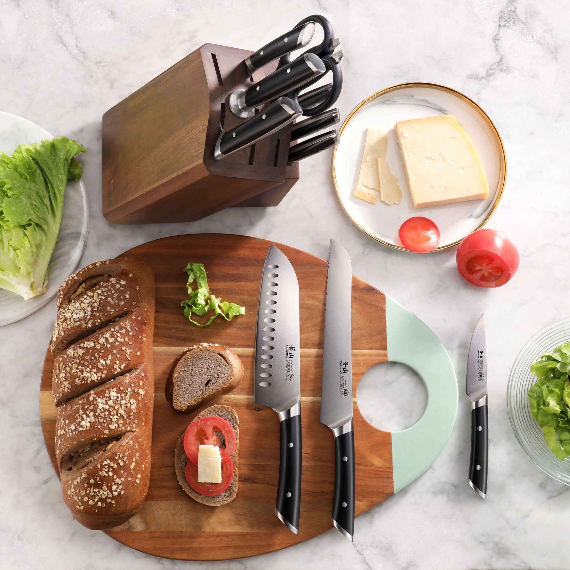 Cangshan 503282 HELENA Series 8-Piece Knife Block Set - Black / 8-Piece