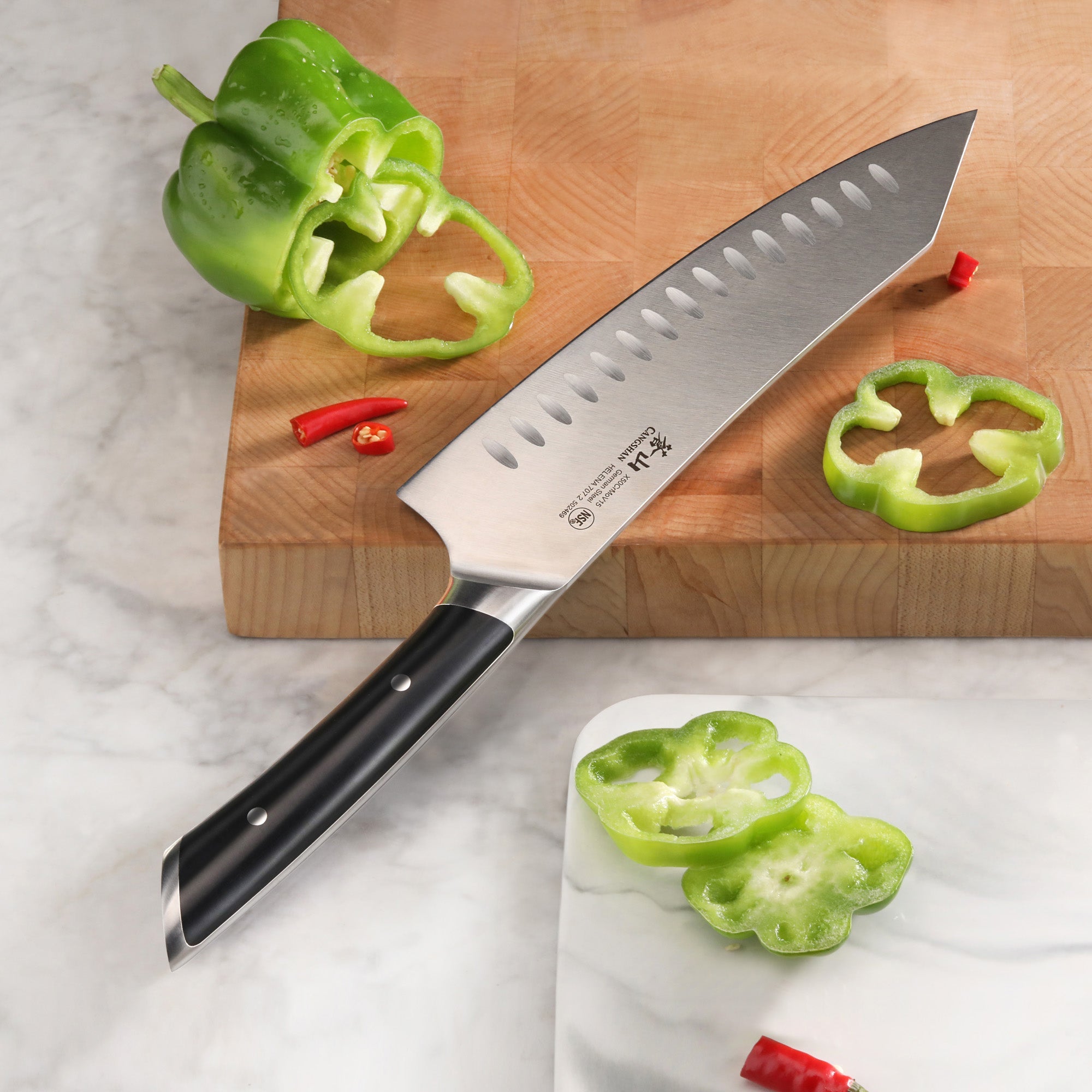 Cangshan 502094 HELENA Series 8-Inch Rocking Chef’s Knife - 8-Inch Rocking / White