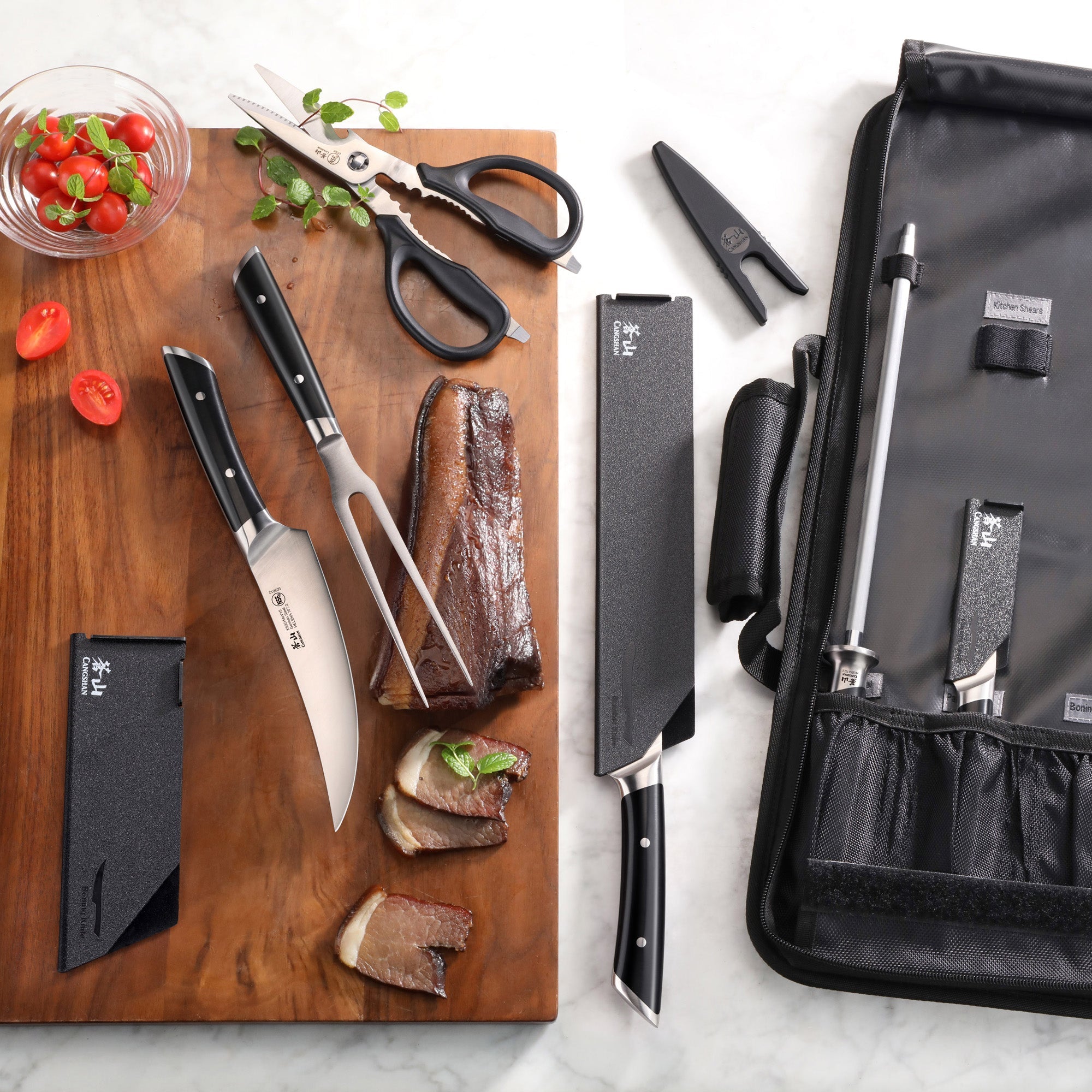 Cangshan 503435 HELENA Series 9-Piece BBQ Knife Set - White