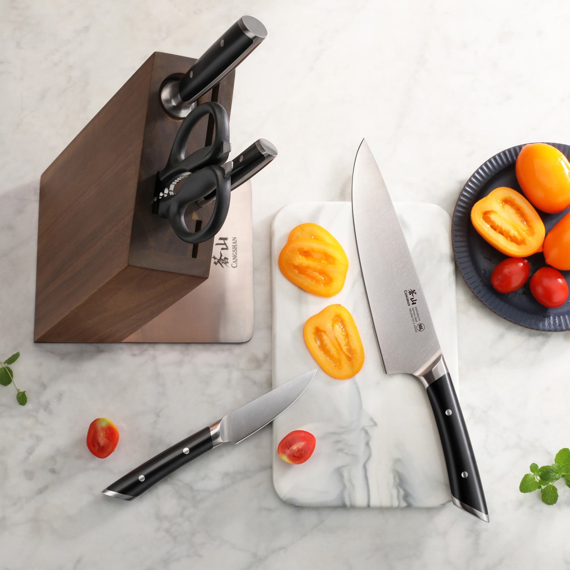 Cangshan 503411 HELENA Series 6-Piece Knife Block Set - 6-Piece / White