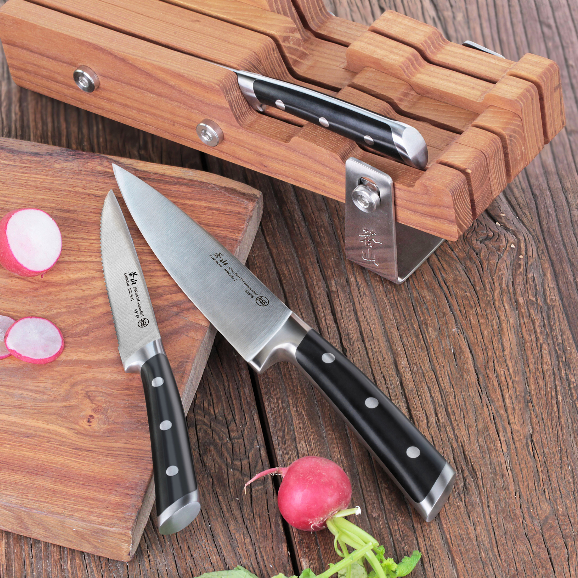 Cangshan 61864 S Series 4-Piece Starter Knife Block Set