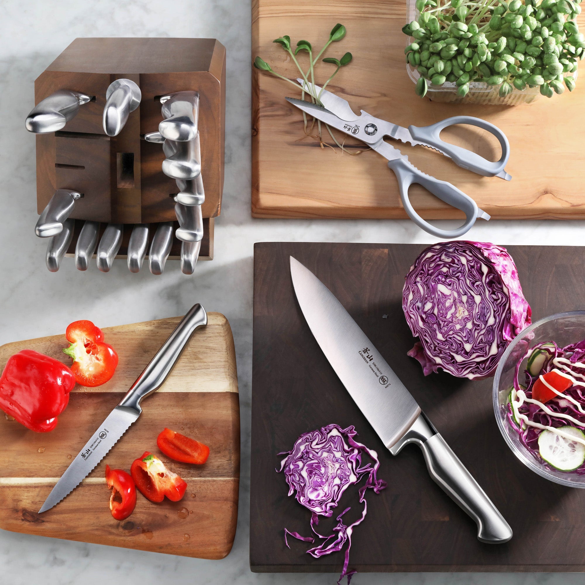 Cangshan 1027051 SANFORD Series 17-Piece Knife Block Set