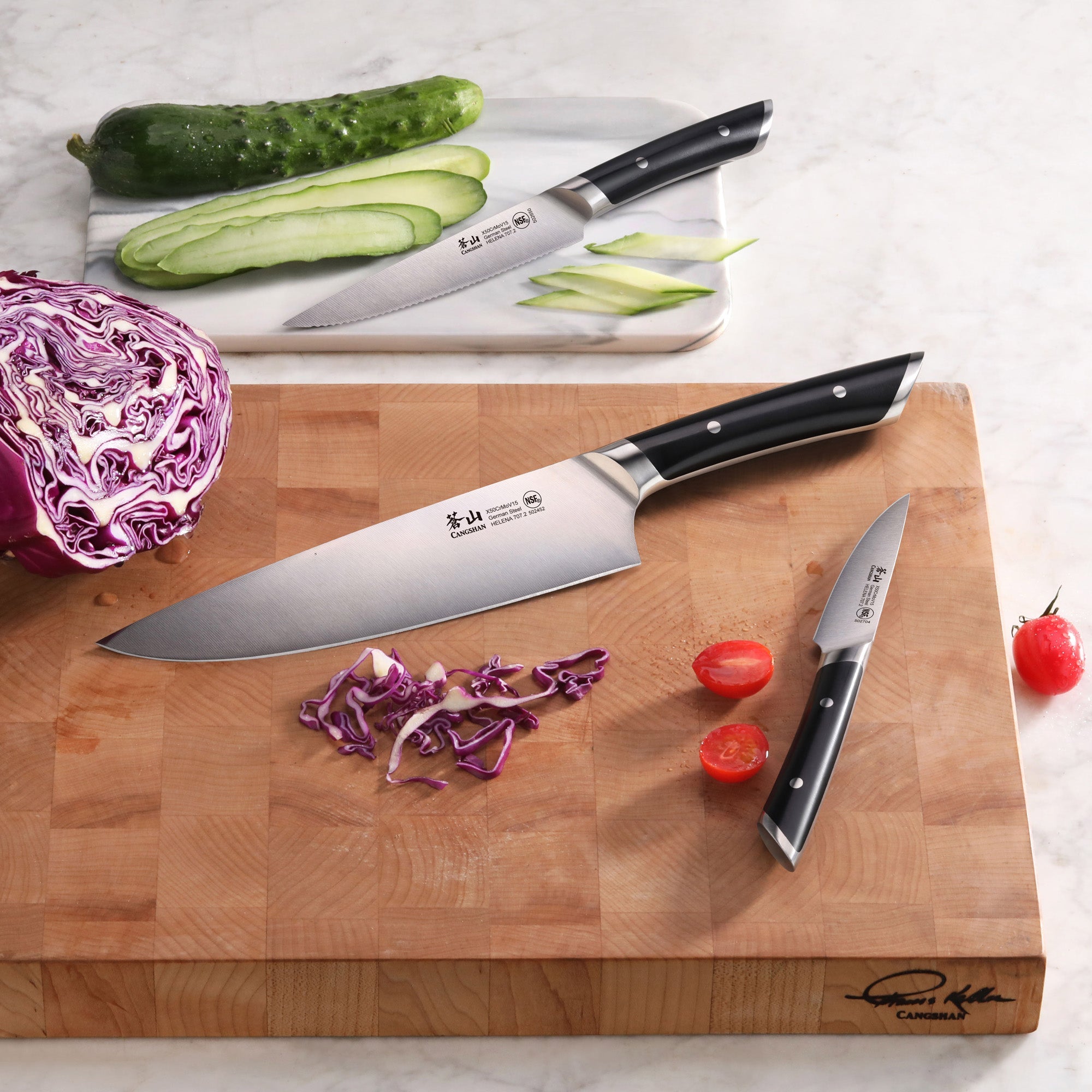 Cangshan 503206 HELENA Series 3-Piece Starter Knife Set - 3-Piece / Black