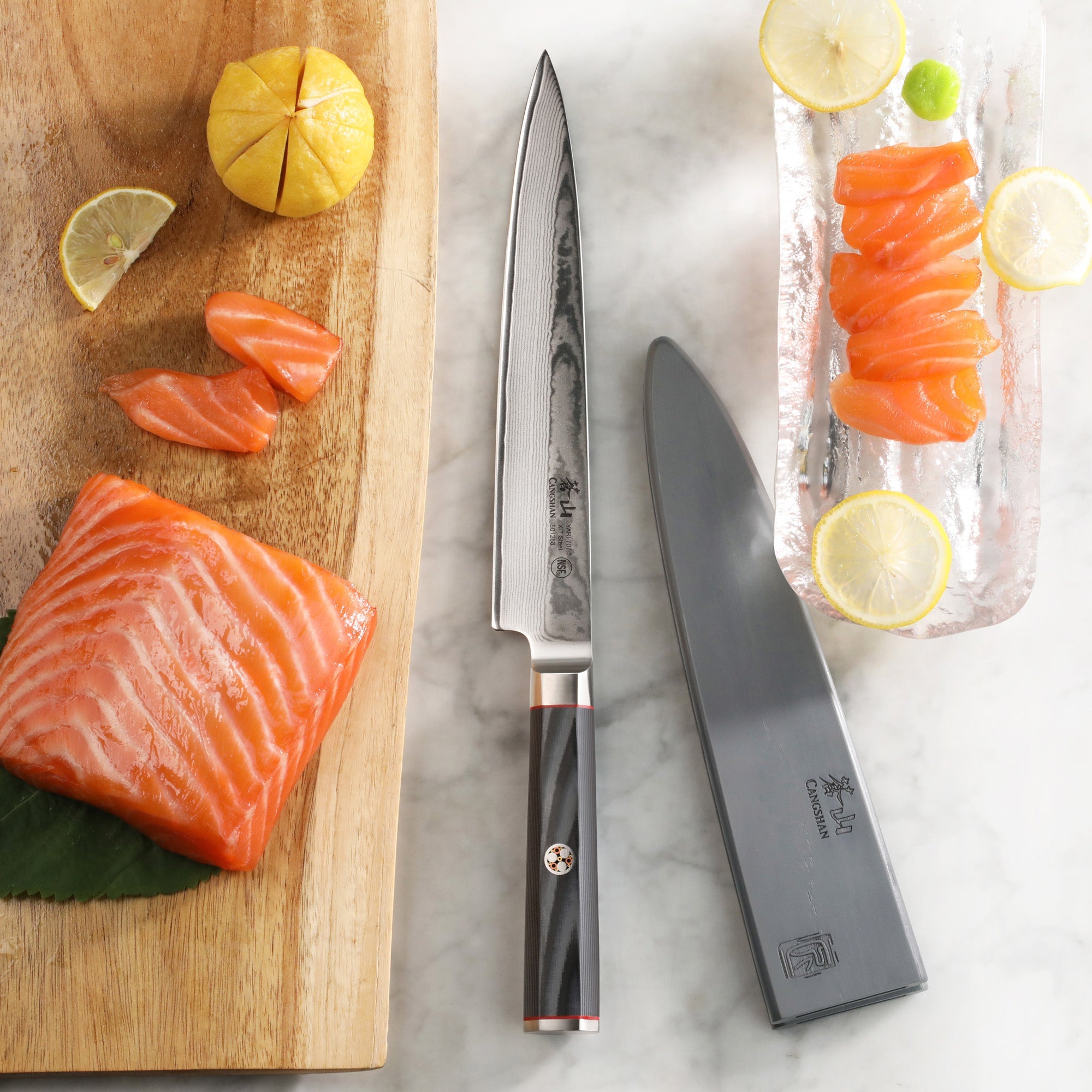 Cangshan 501288 YARI Series 8-Inch Sashimi Knife with Sheath