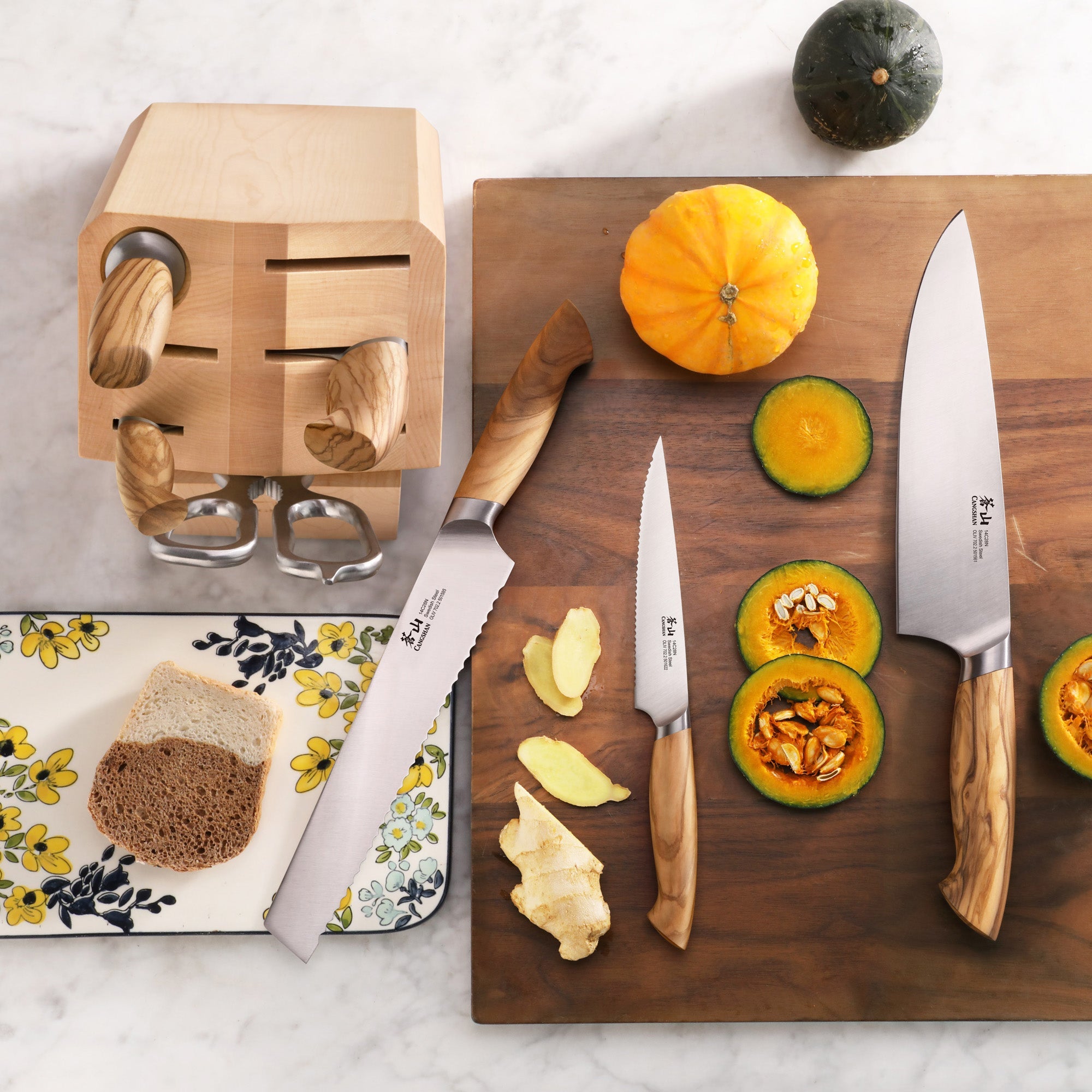 Cangshan 501684 OLIV Series 8-Piece Knife Block Set