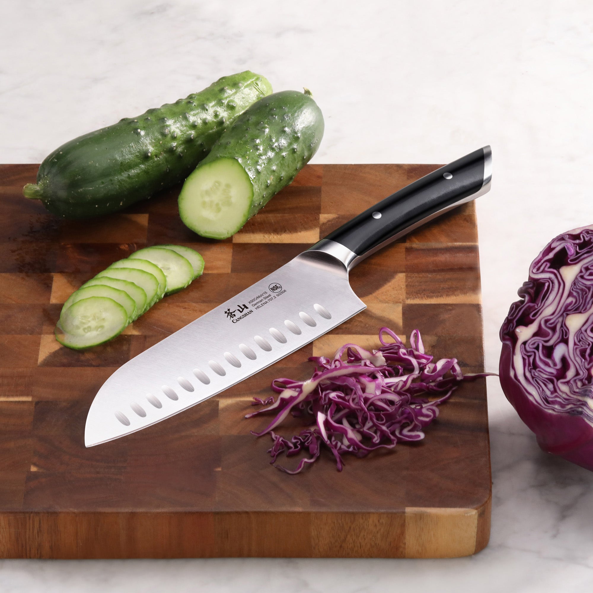 Cangshan 502506 HELENA Series 7-Inch Santoku Knife - Black