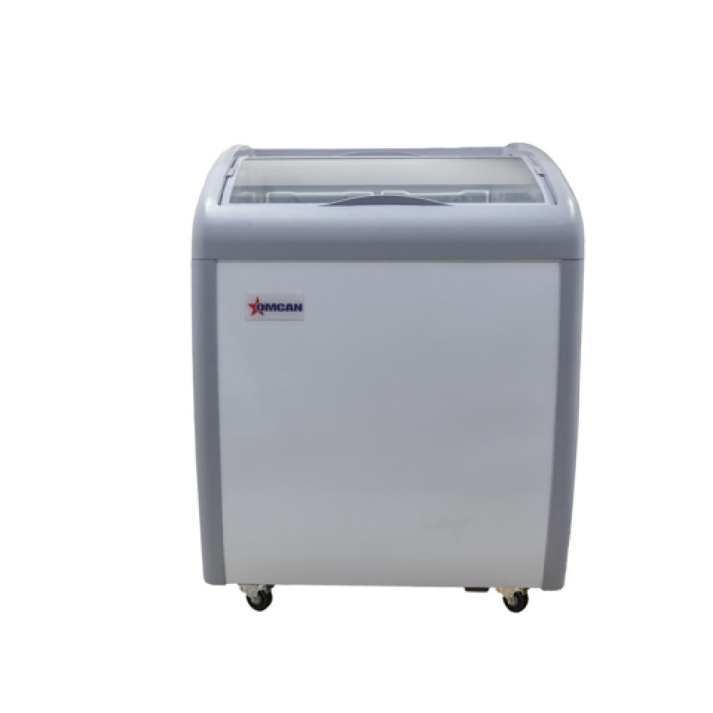Omcan 31455 26 Inch Ice Cream Freezer 5.6 Cu Ft 2 Sections Locking Casters